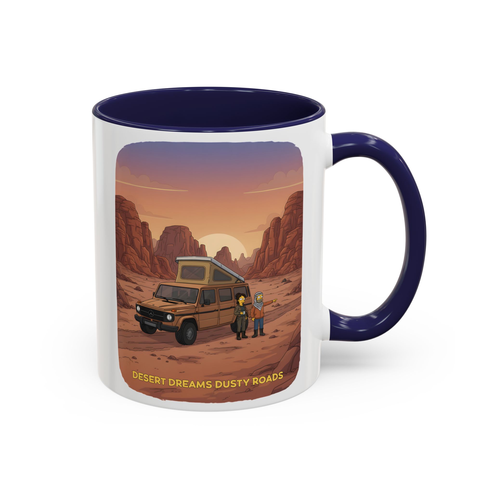 Accent Coffee Mug (11, 15oz) — "Desert Dreams Dusty Roads" Design Sitcom-Line