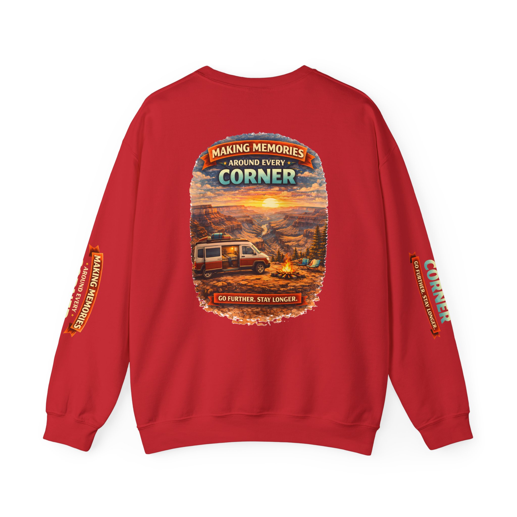 Unisex Heavy Blend™ Crewneck Sweatshirt — "Making Memories Around Every Corner" Design Scenic-Line