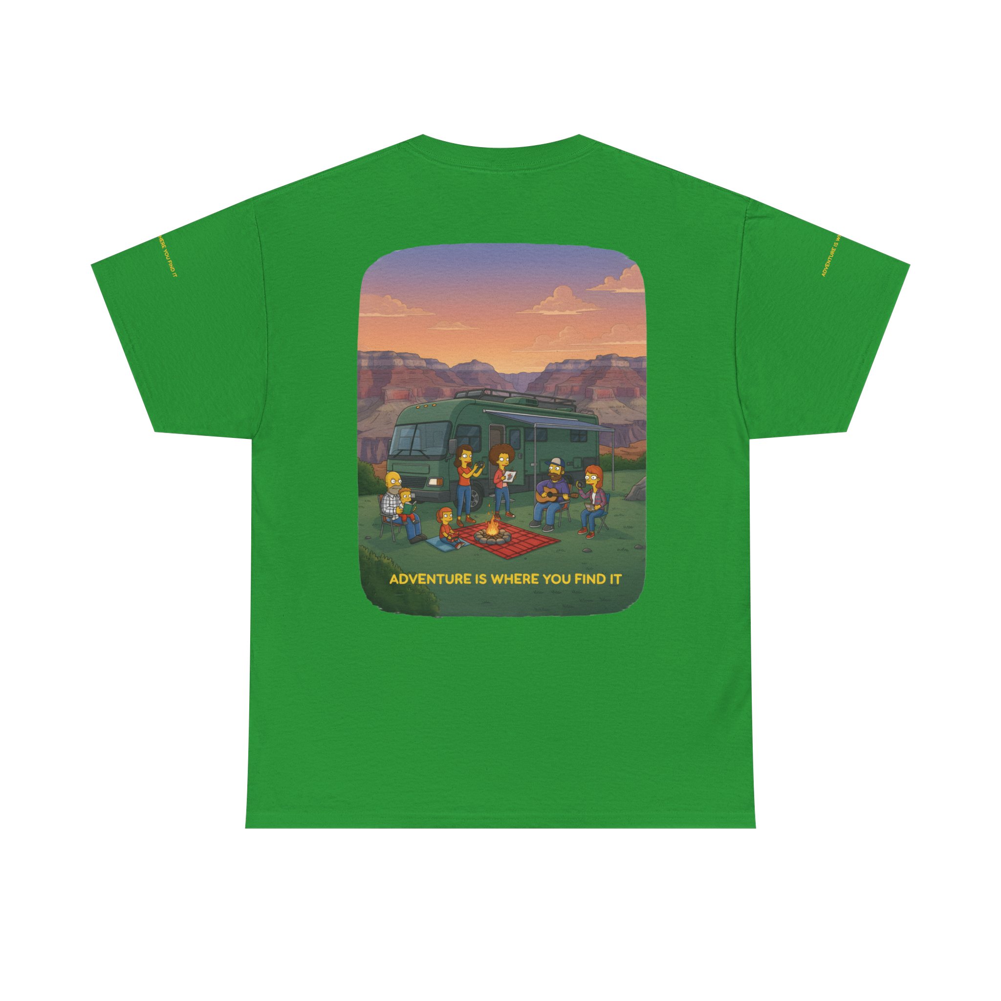 Unisex Heavy Cotton Tee — "Adventure Is Where You Find It" Design Sitcom-Line
