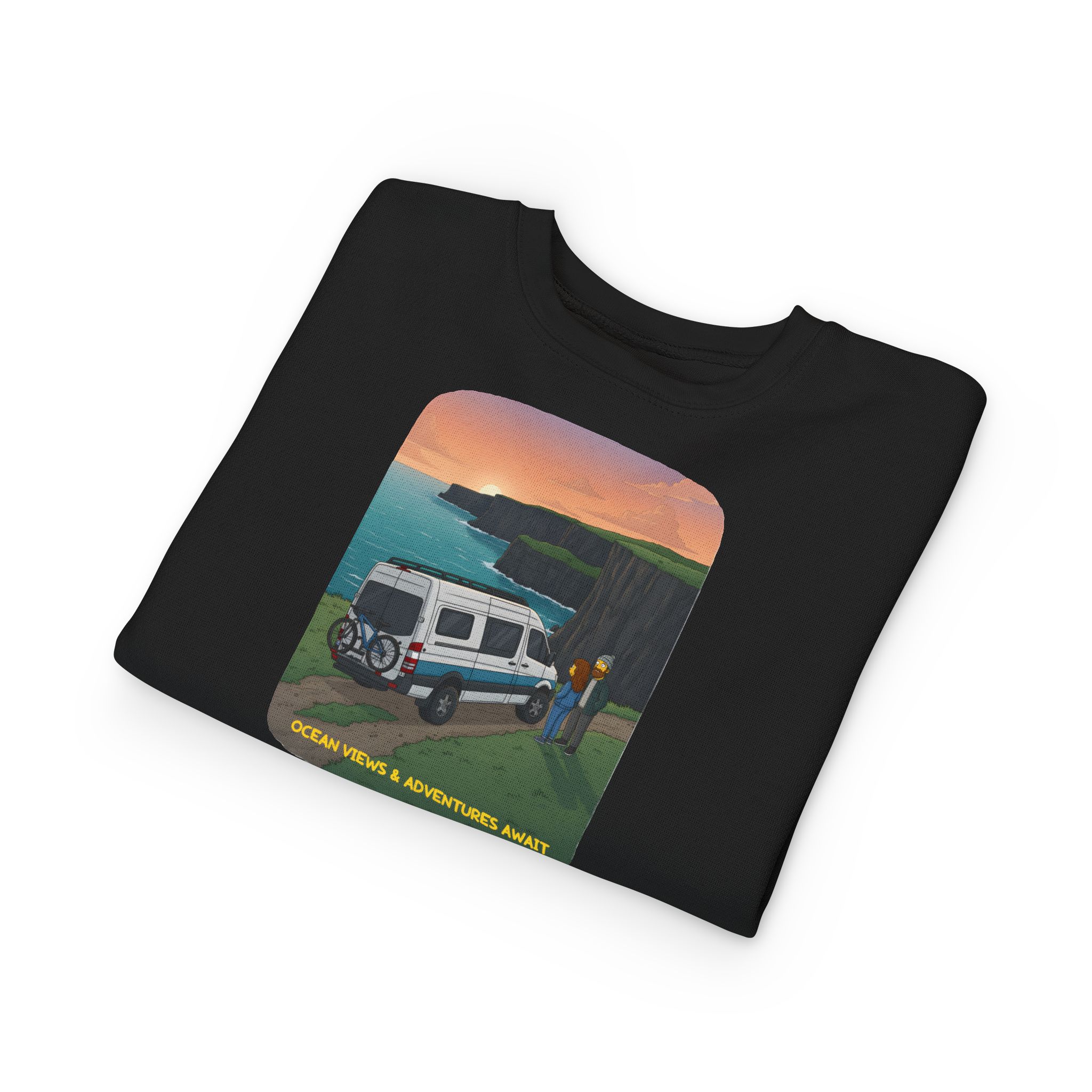 Toddler Sweatshirt - "Ocean Views-Adventures Awaits" (Design Sitcom-Line)