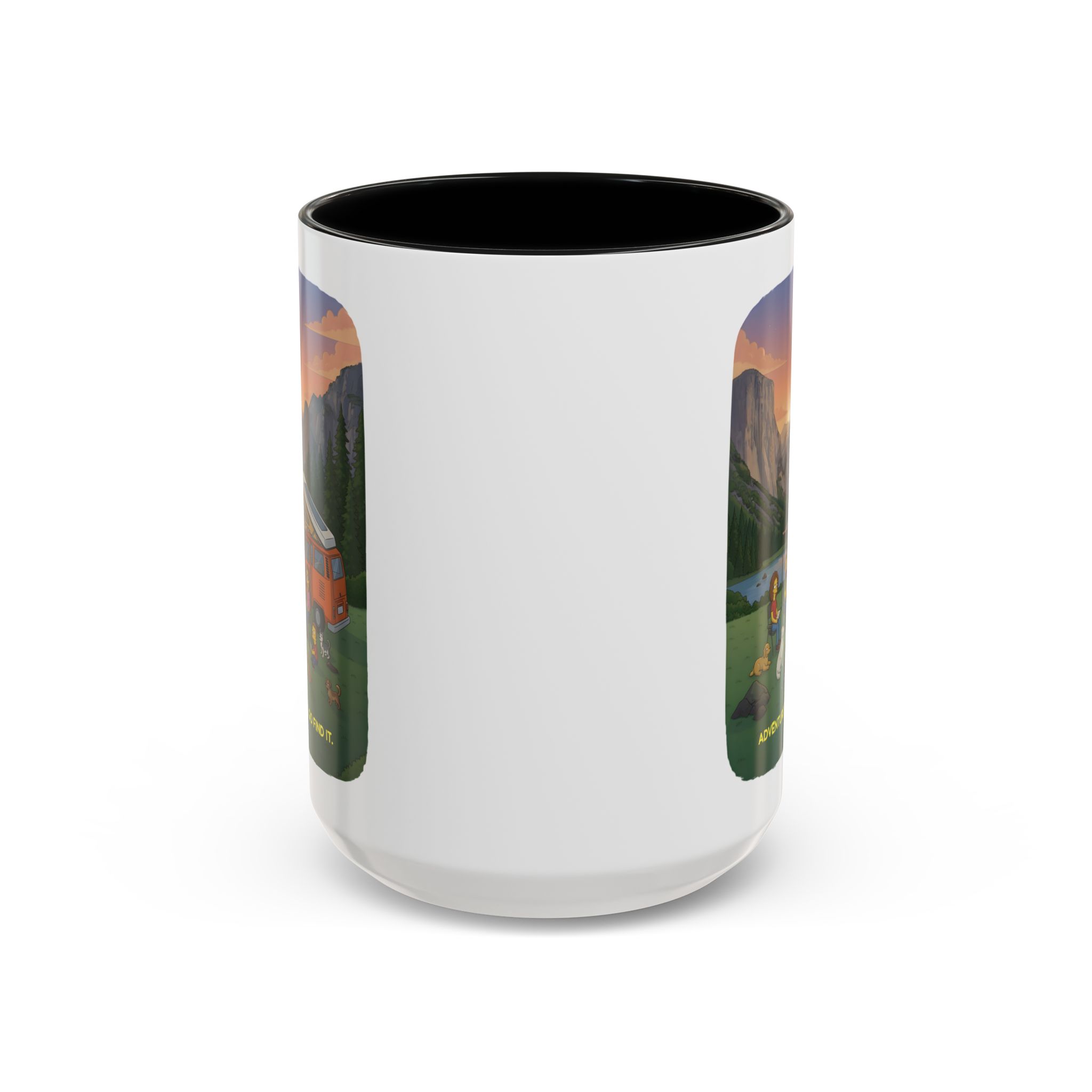 Accent Coffee Mug (11, 15oz) — "Adventure Awaits-Go Find It"" Design Sitcom-Line