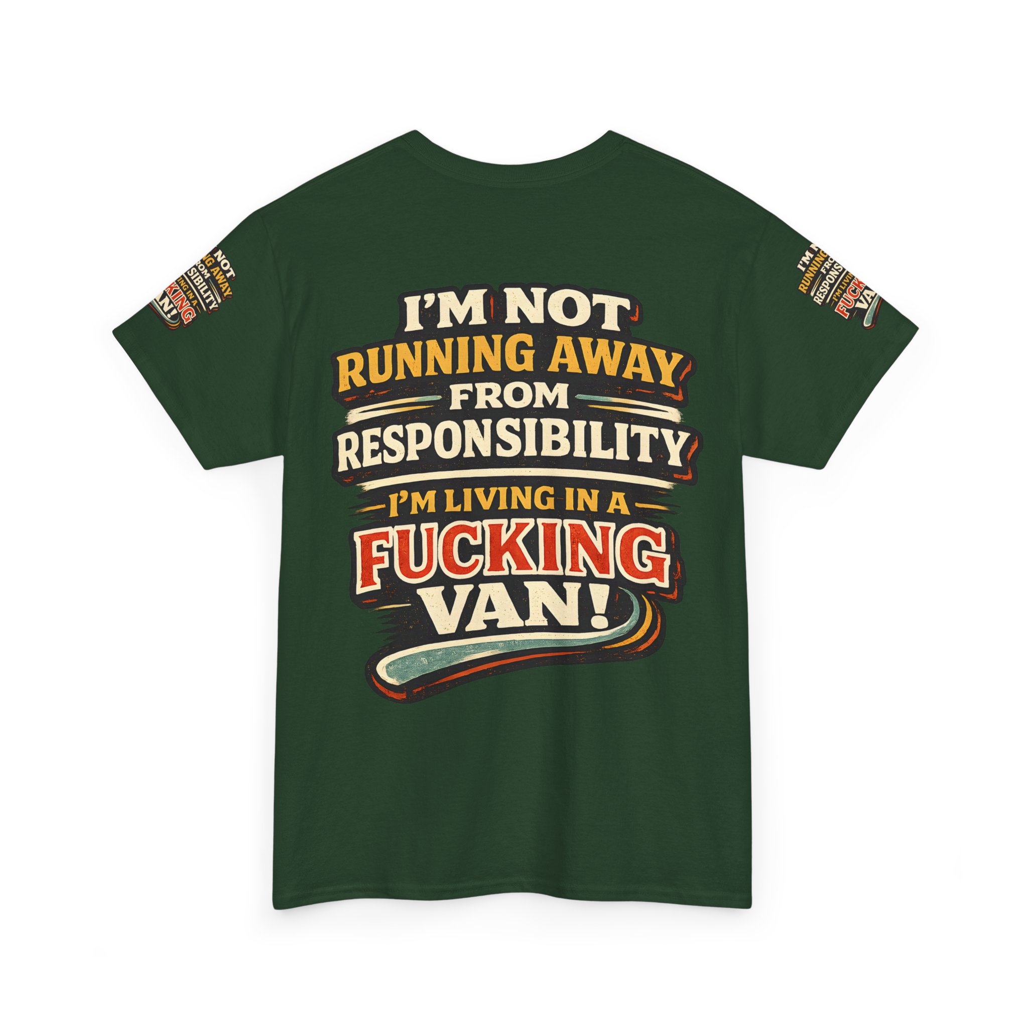 Unisex Heavy Cotton Tee — "I`m Not running Away" Design F**K-Line