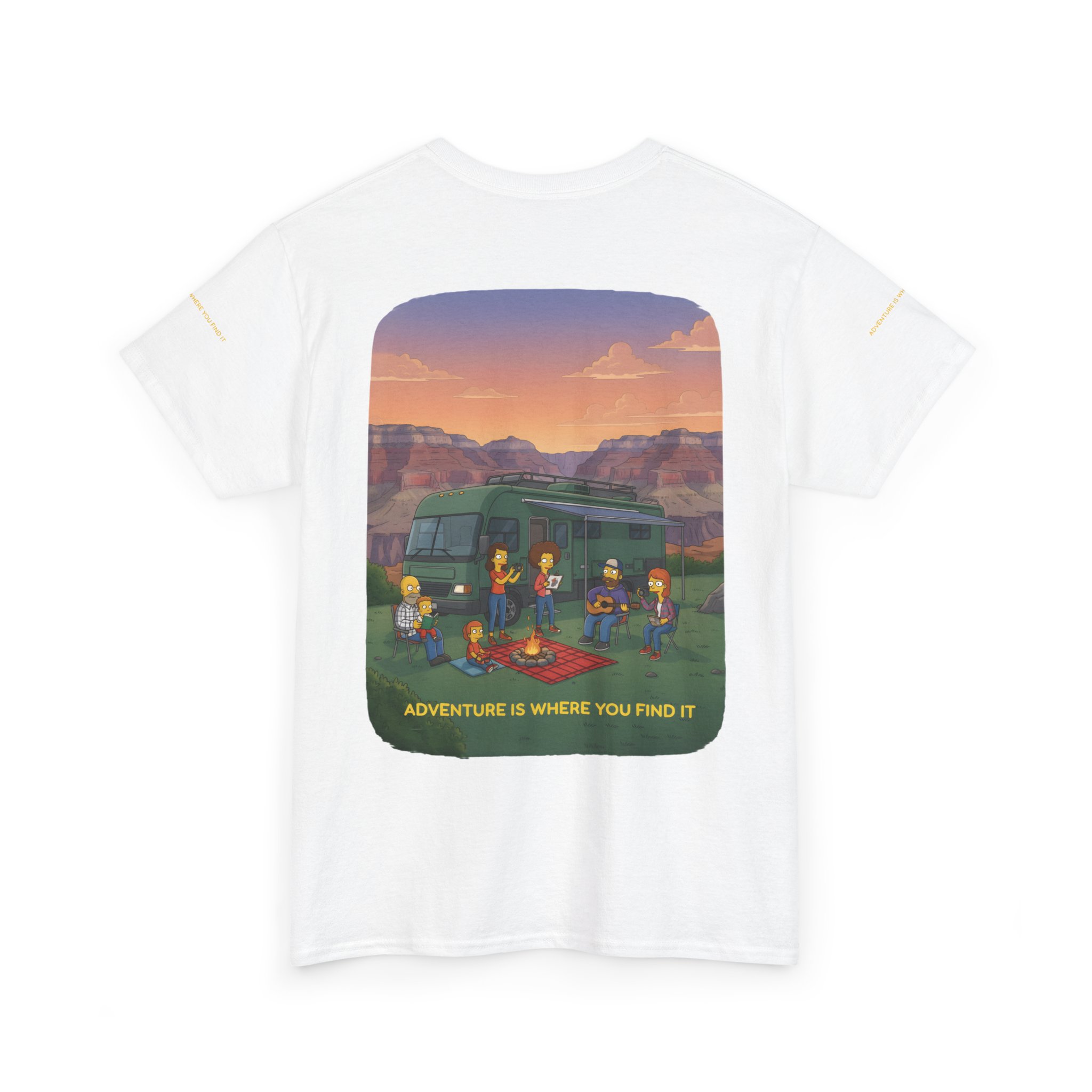 Unisex Heavy Cotton Tee — "Adventure Is Where You Find It" Design Sitcom-Line