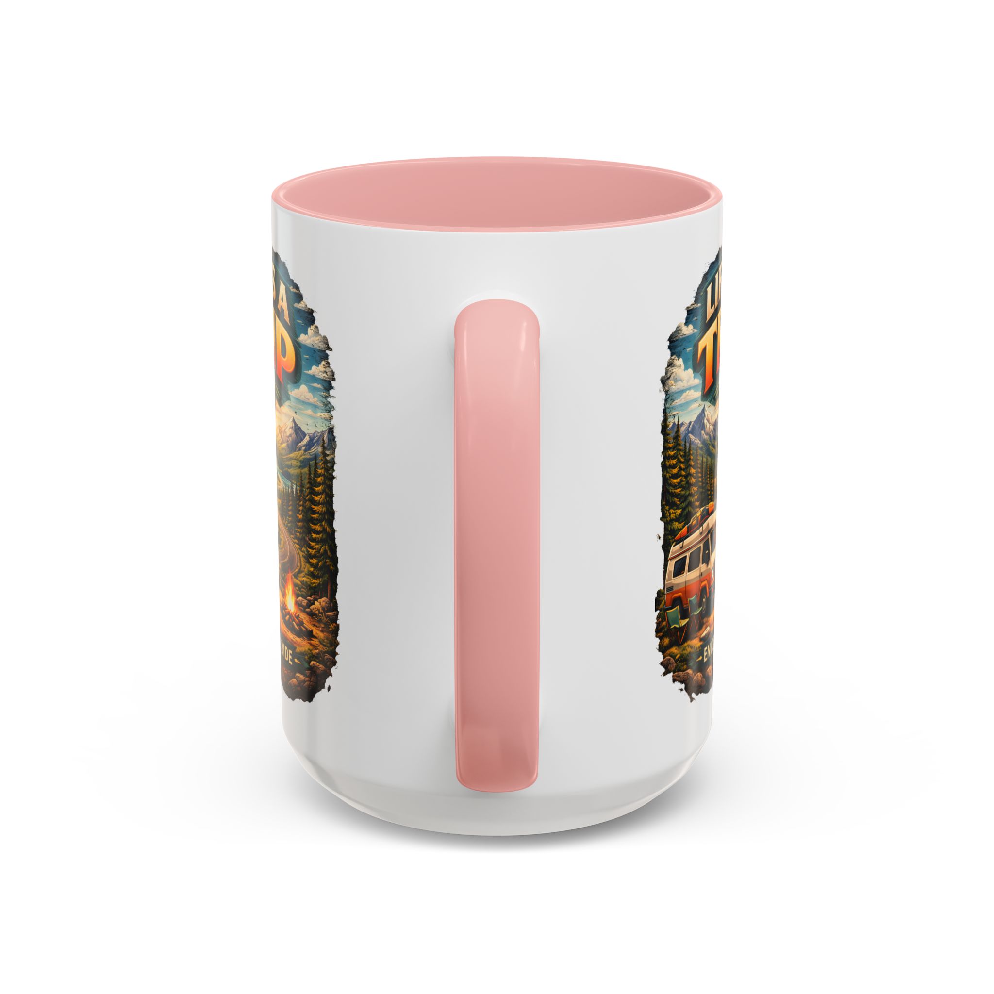 Accent Coffee Mug (11, 15oz) — "Life s A Trip" Design Scenic-Line