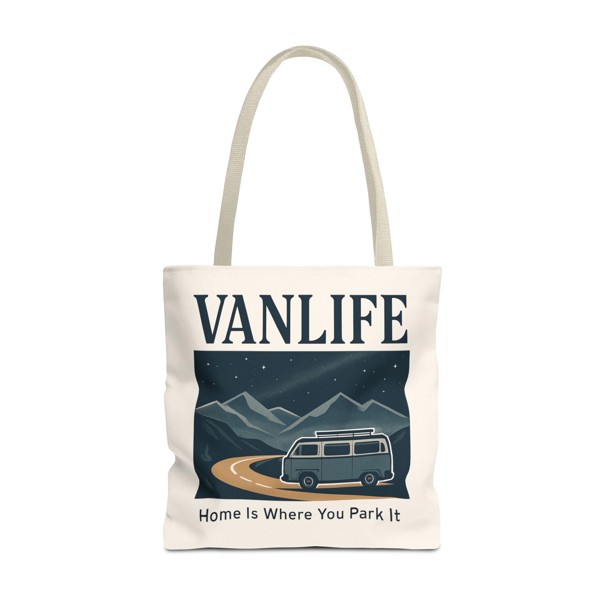 Vanlife Tote Bag — "Vanlife - Home Is Where You Park It" Campervan Beach/Adventure Tote