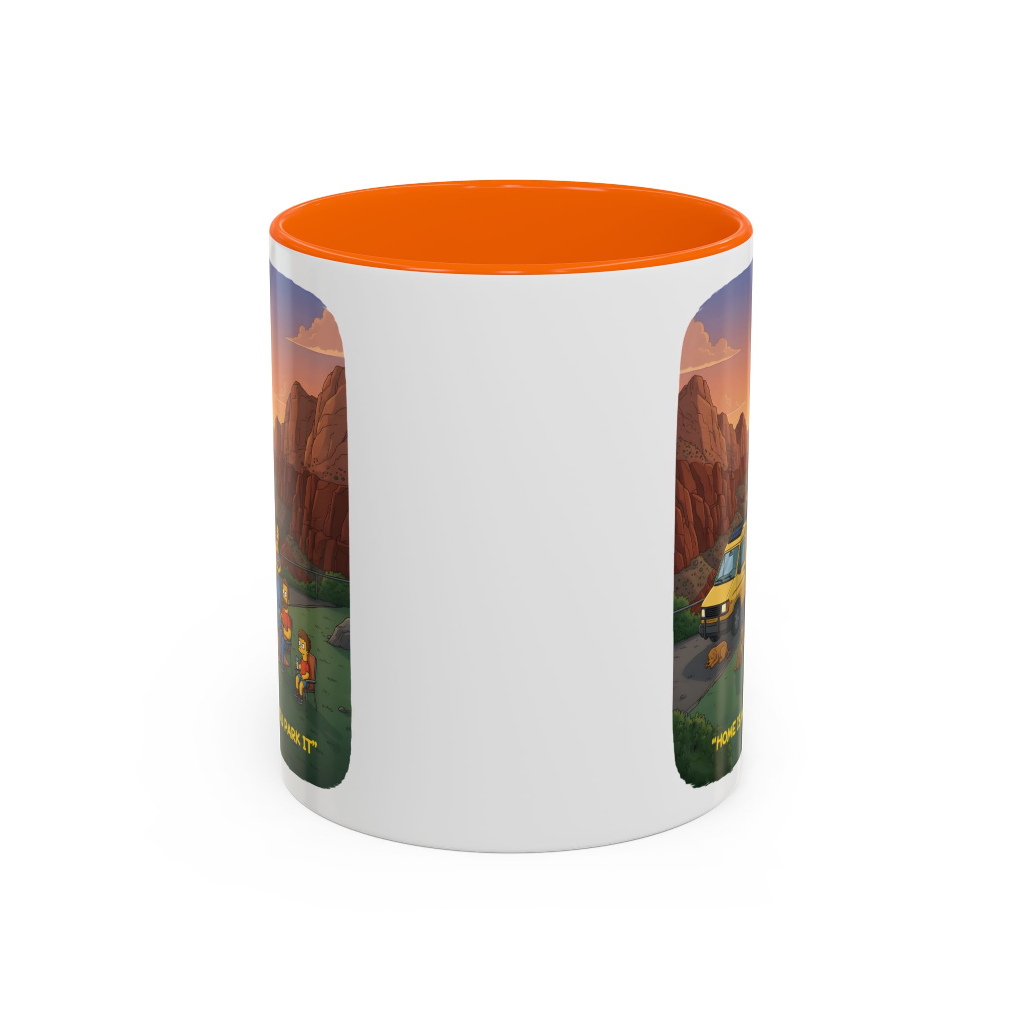 Accent Coffee Mug (11, 15oz) — "Home Is Where You Park It" Design Sitcom-Line