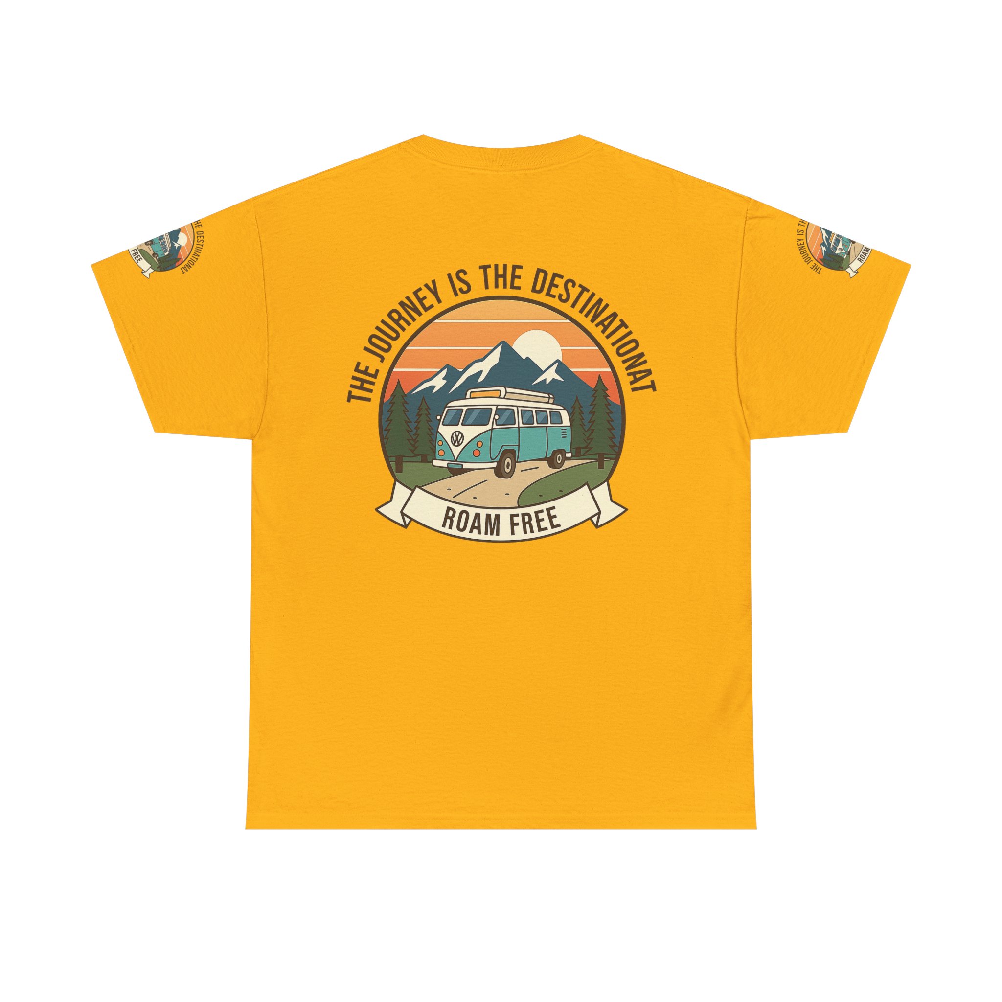 Unisex Heavy Cotton Tee — "The Journey Is The Destination" Roam Free Travel Shirt