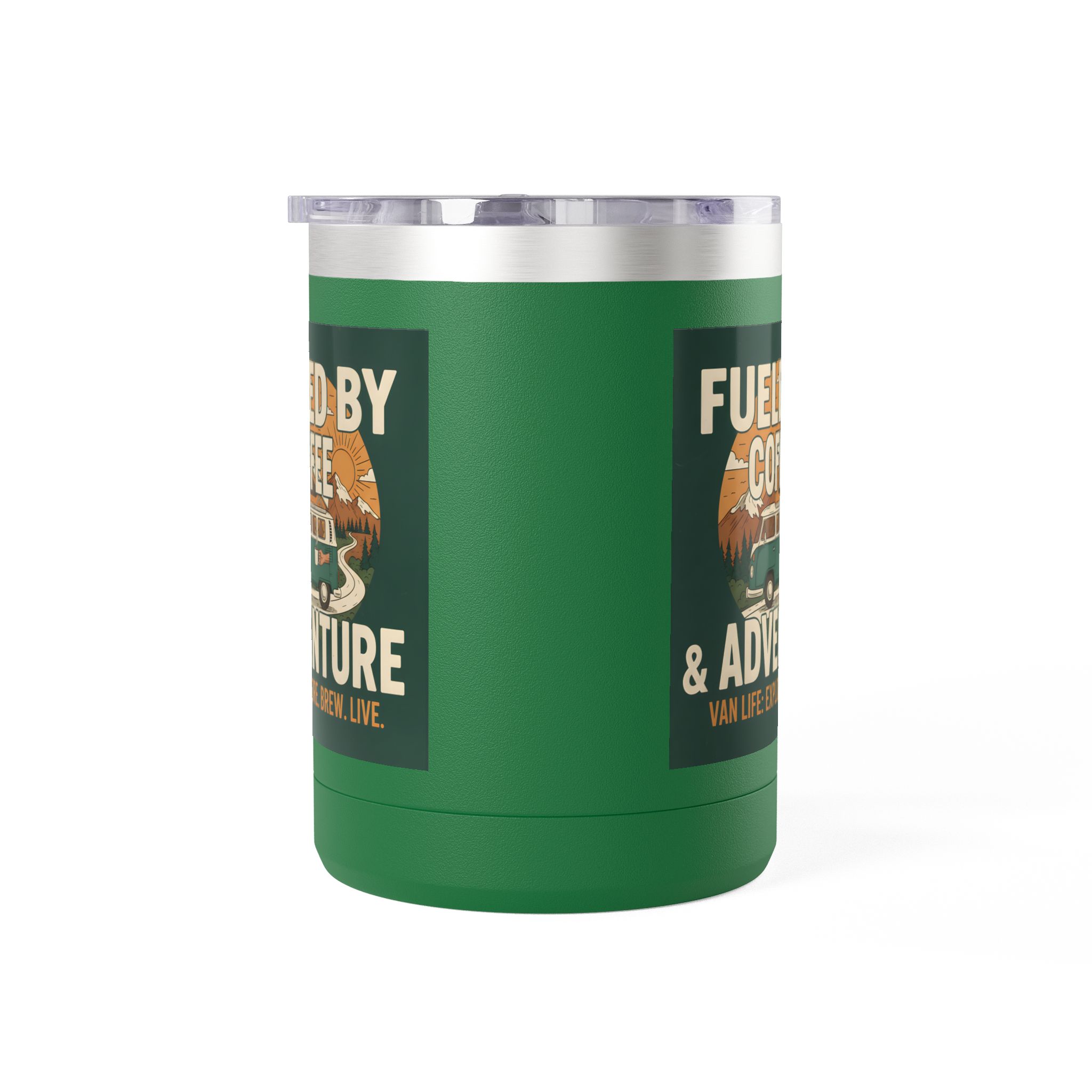 Coffee Mug Tumbler, 15oz — "Fueled by Coffee & Adventure"