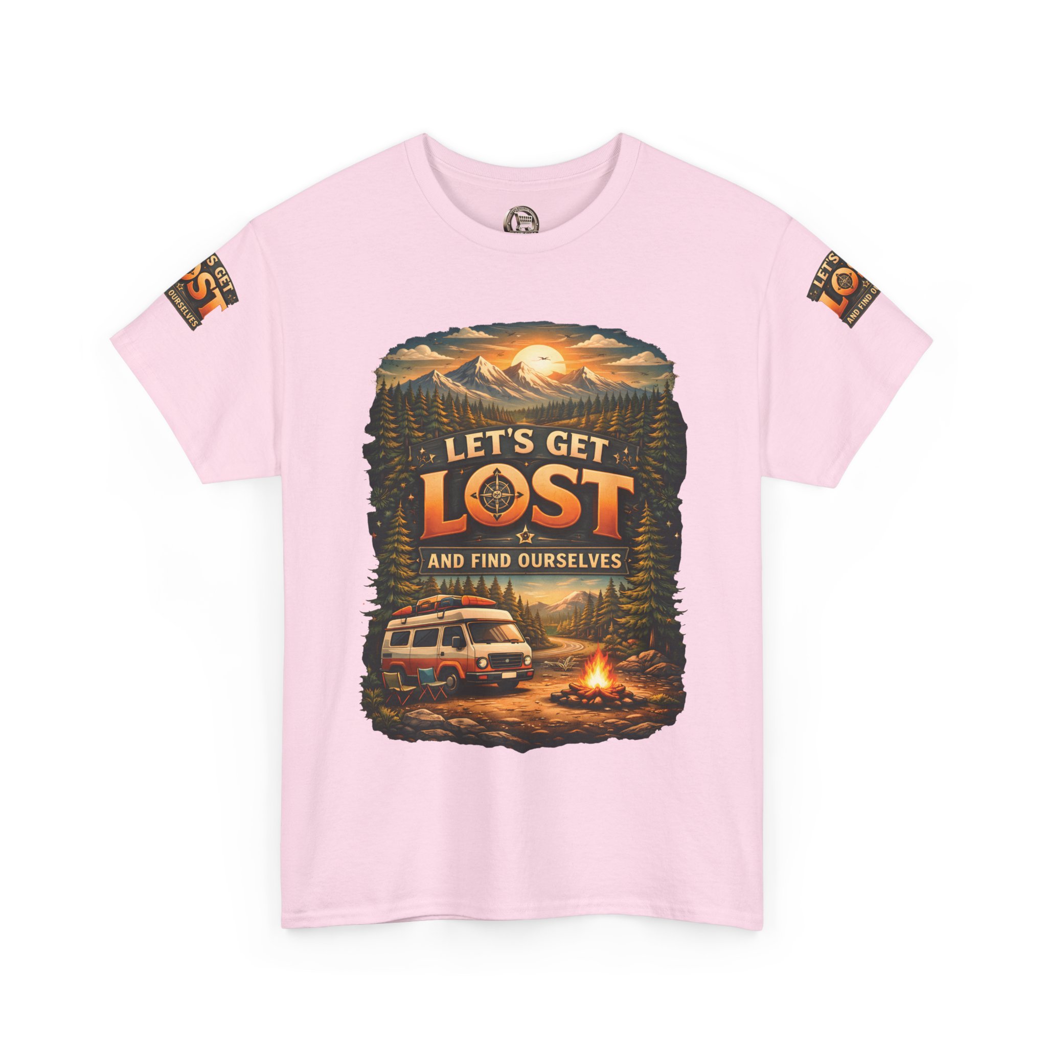 Unisex Heavy Cotton Tee — "Let´s Get Lost And Found Ourselfs" Design Scenic-Line