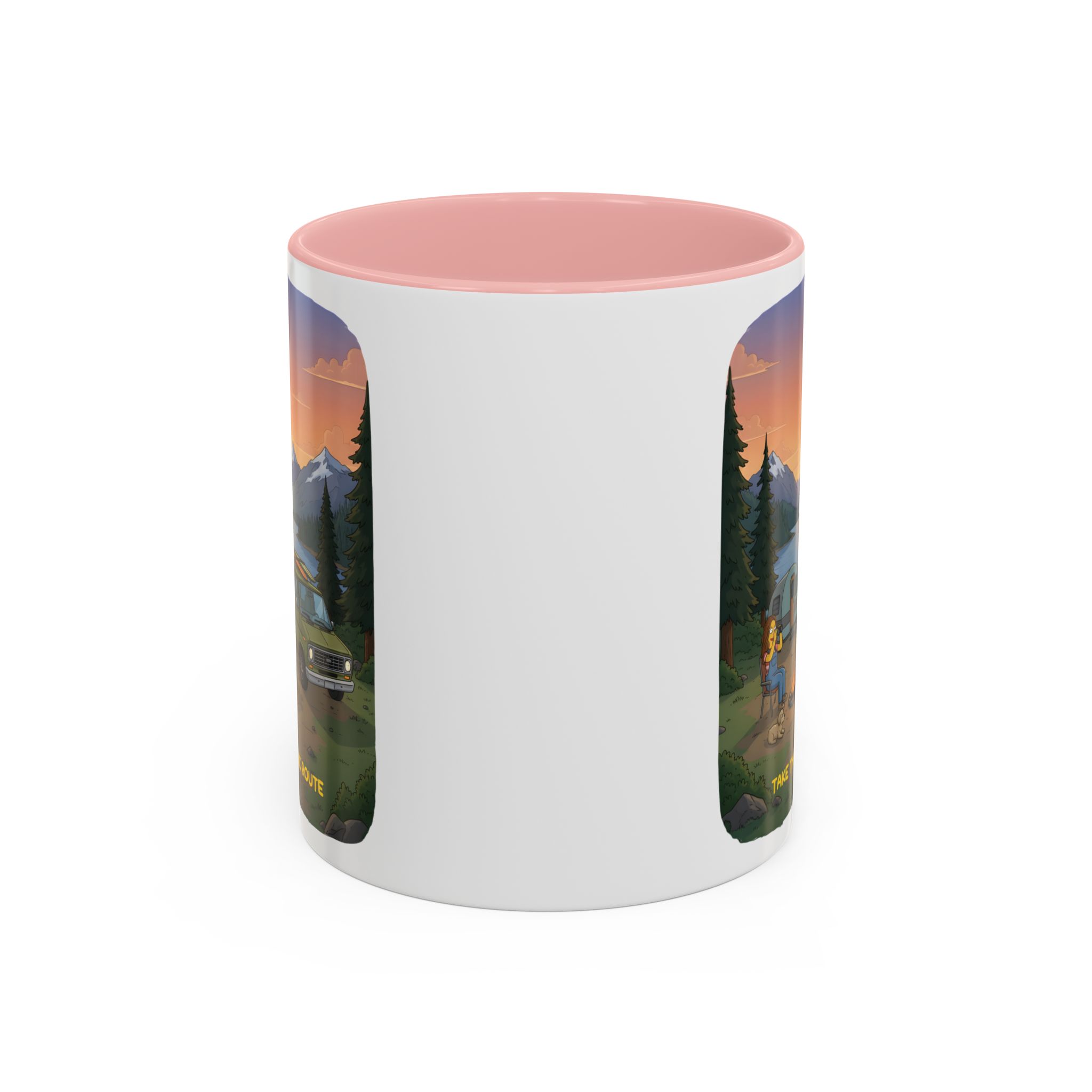 6439562324557383100_2048.jpeg Accent Coffee Mug (11, 15oz) — "Take The Scenic Route" Design Sitcom-Line