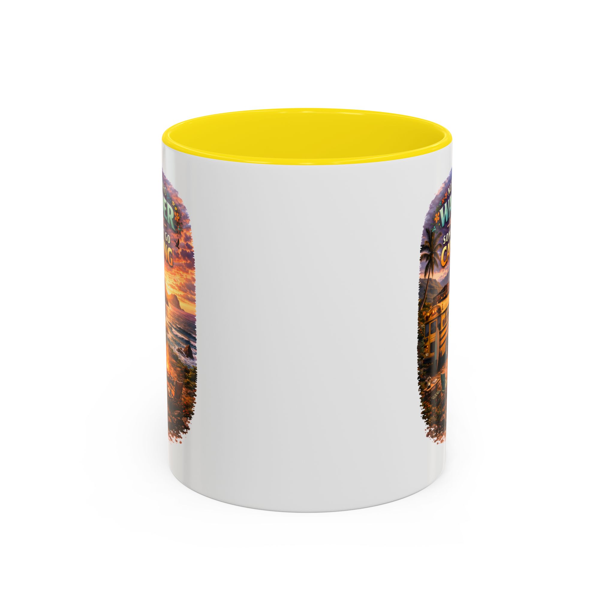 Accent Coffee Mug (11, 15oz) — "Not All Who Wander Are Lost" Design Scenic-Line