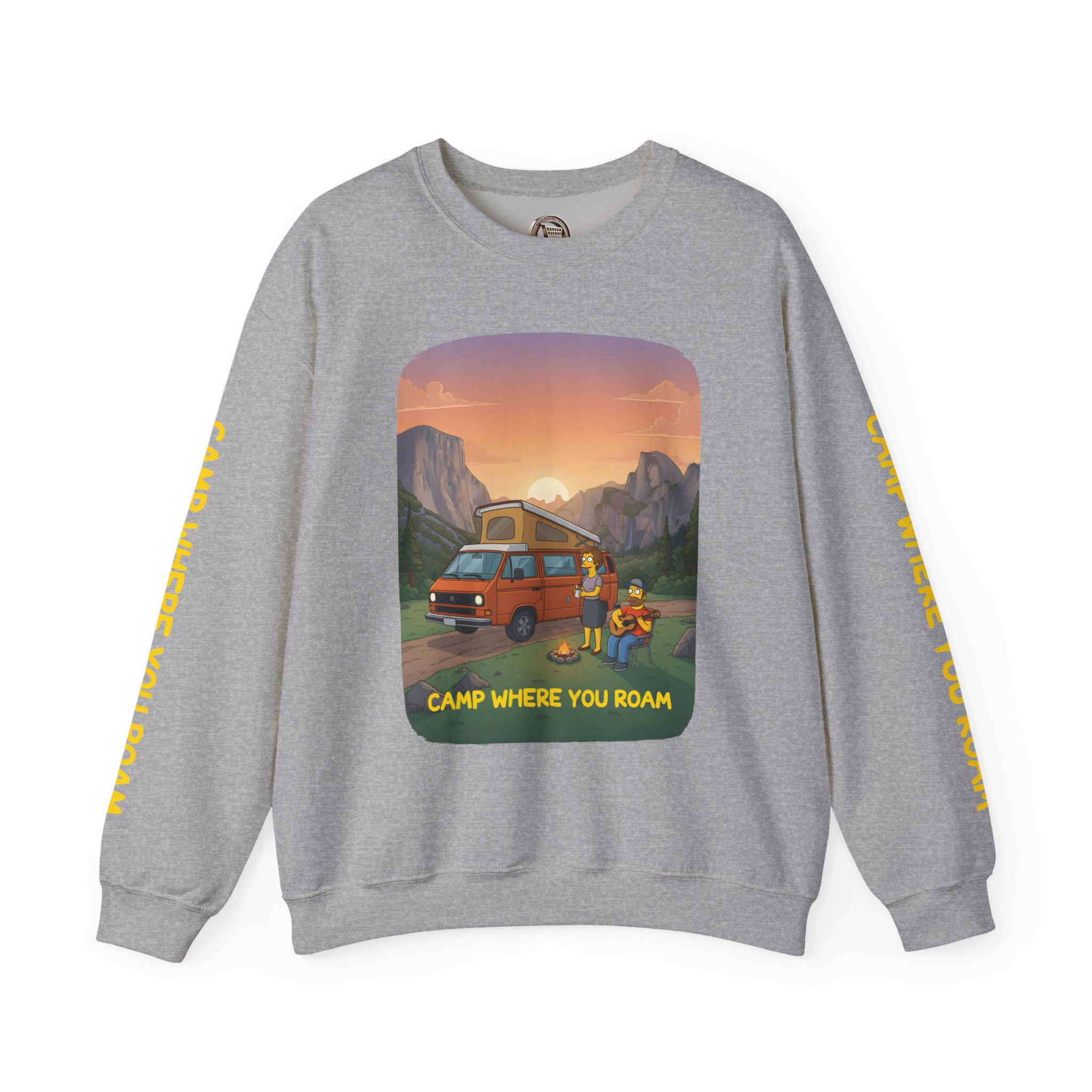 Unisex Heavy Blend™ Crewneck Sweatshirt — "Camp Where You Roam" Design Sitcom-Line