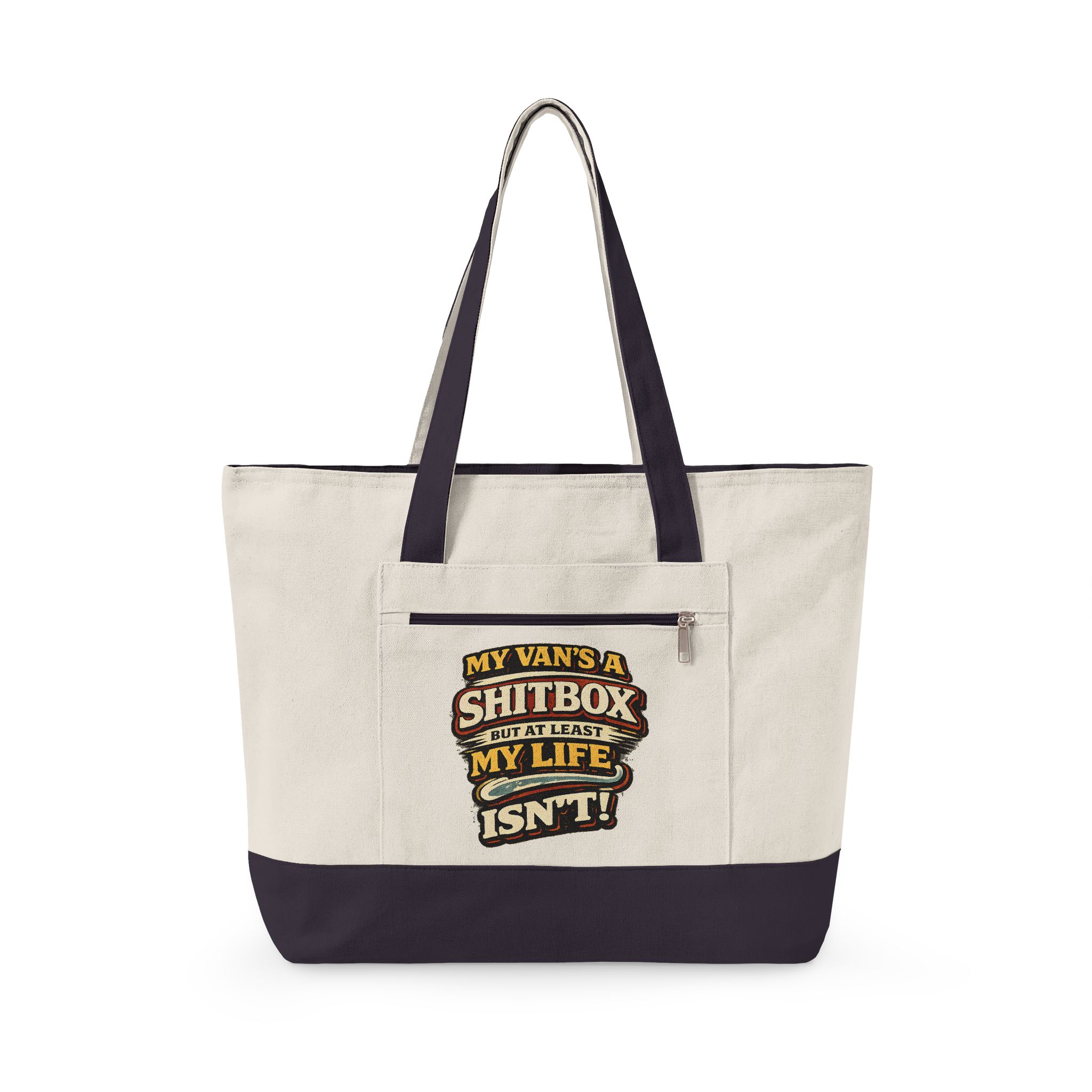 Zippered Canvas Tote — "My Vans A Shitbox" (Design F**K-Line)