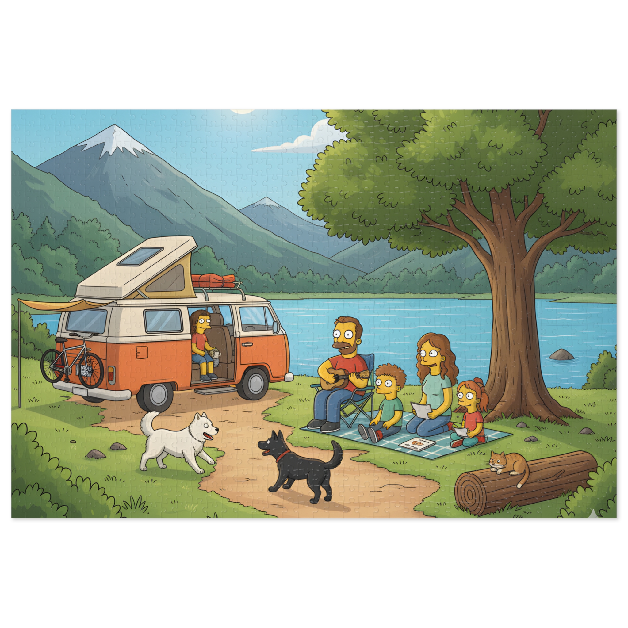 Jigsaw Puzzle with Tin — Scenic Campervan Lake