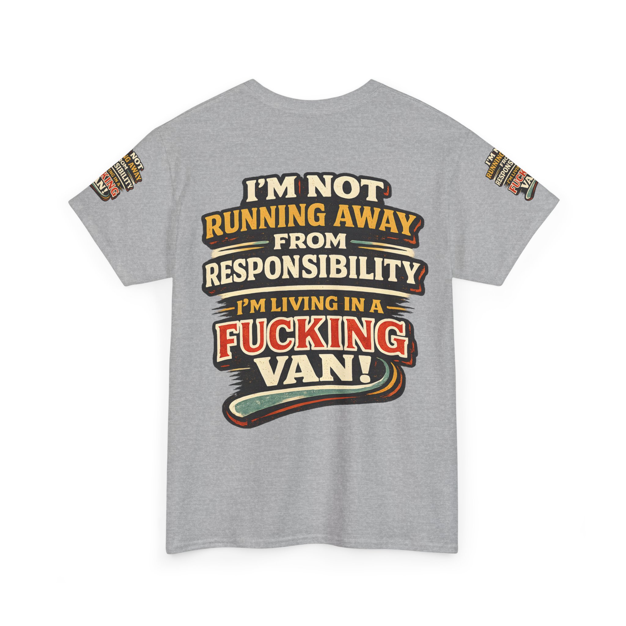 Unisex Heavy Cotton Tee — "I`m Not running Away" Design F**K-Line