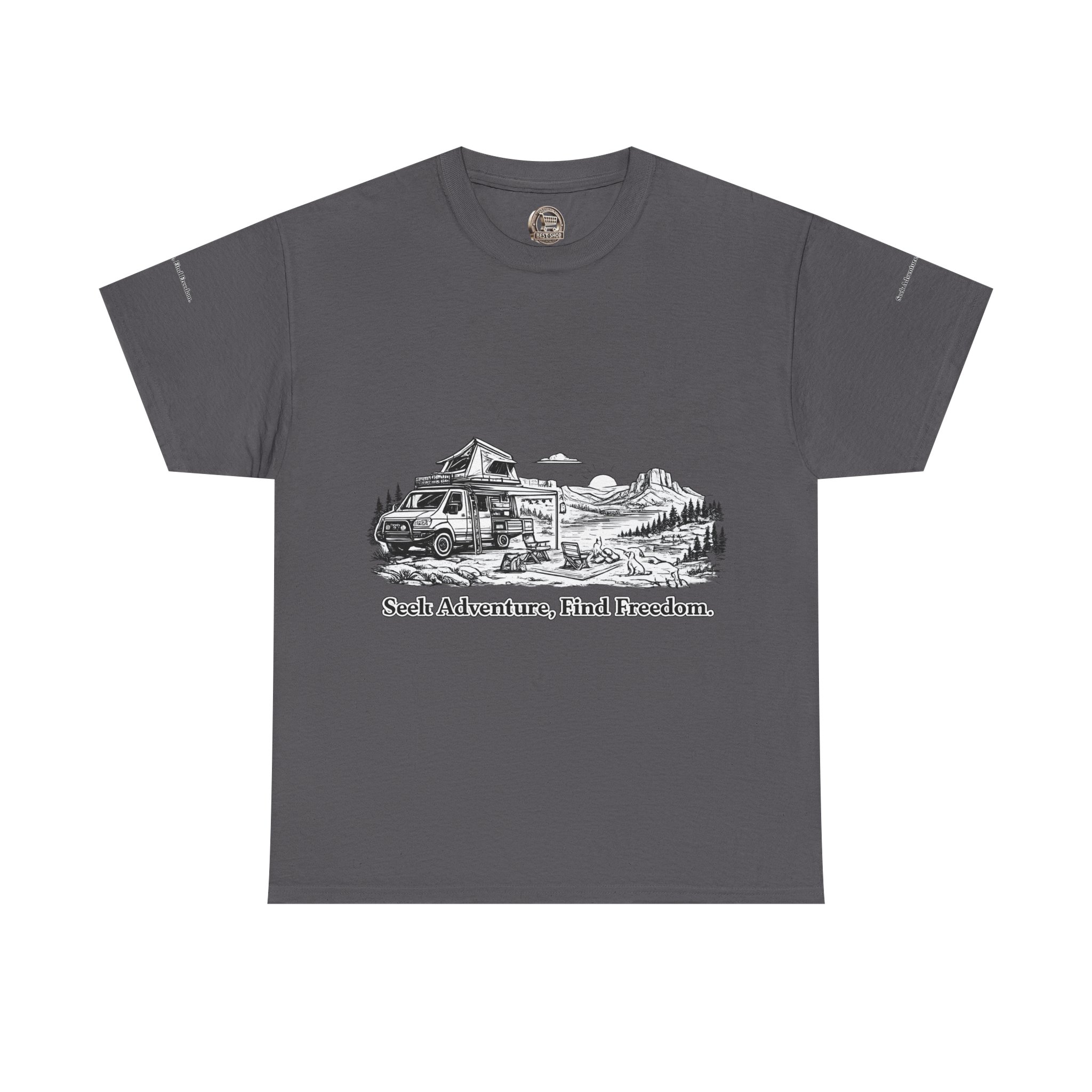 6469398788550413769_2048.jpeg Unisex Heavy Cotton Tee — "Seek Adventure, Find Freedom" Design Minimal-Line