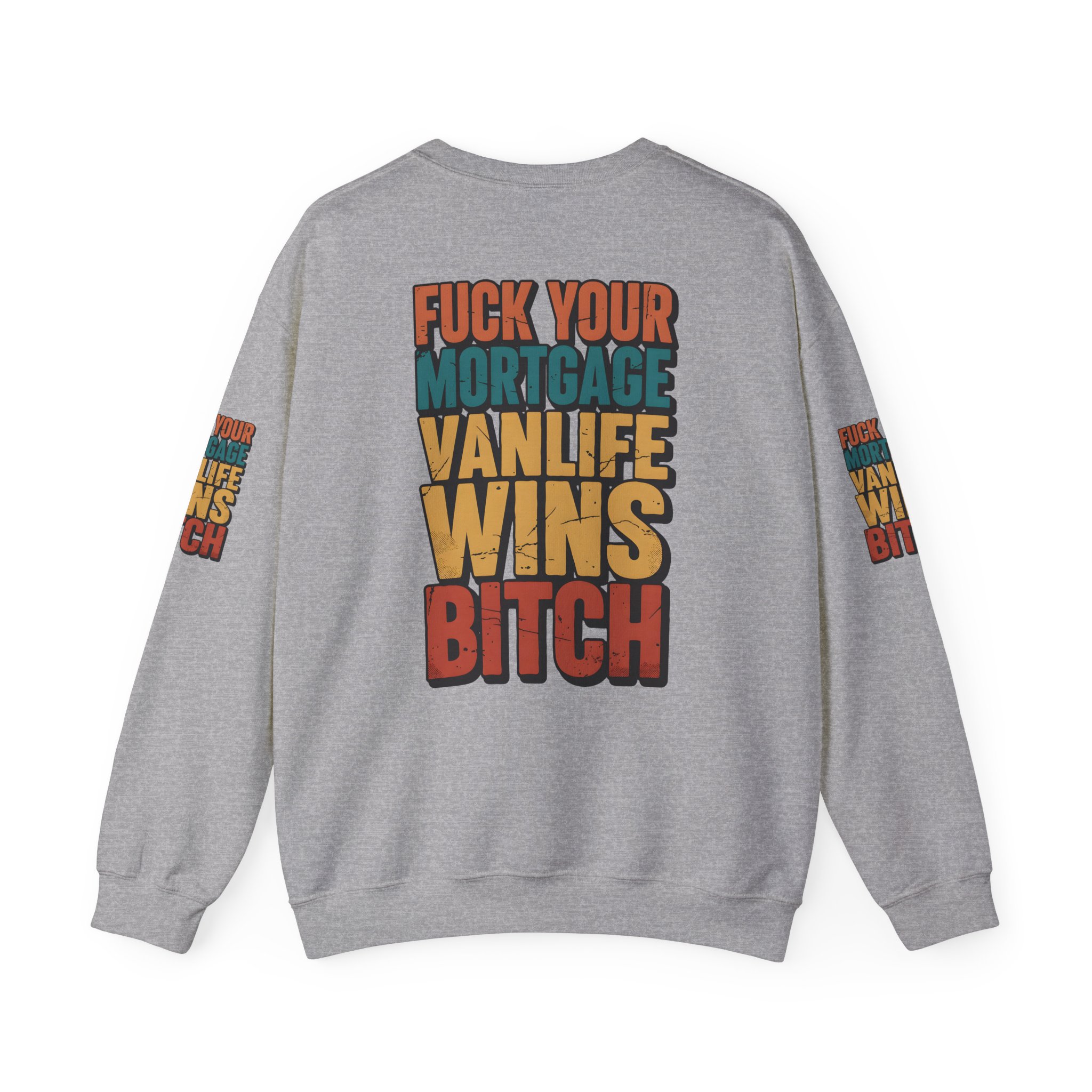 Unisex Heavy Blend™ Crewneck Sweatshirt — "Fuck Your Mortgage" Design F**K-Line