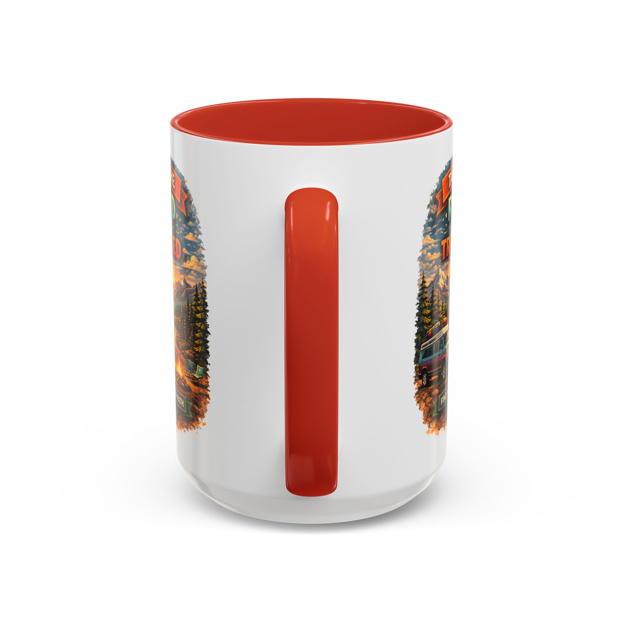 6478347221301485724_2048.jpeg Accent Coffee Mug (11, 15oz) — "Take The Road Less Traveled" Design Scenic-Line