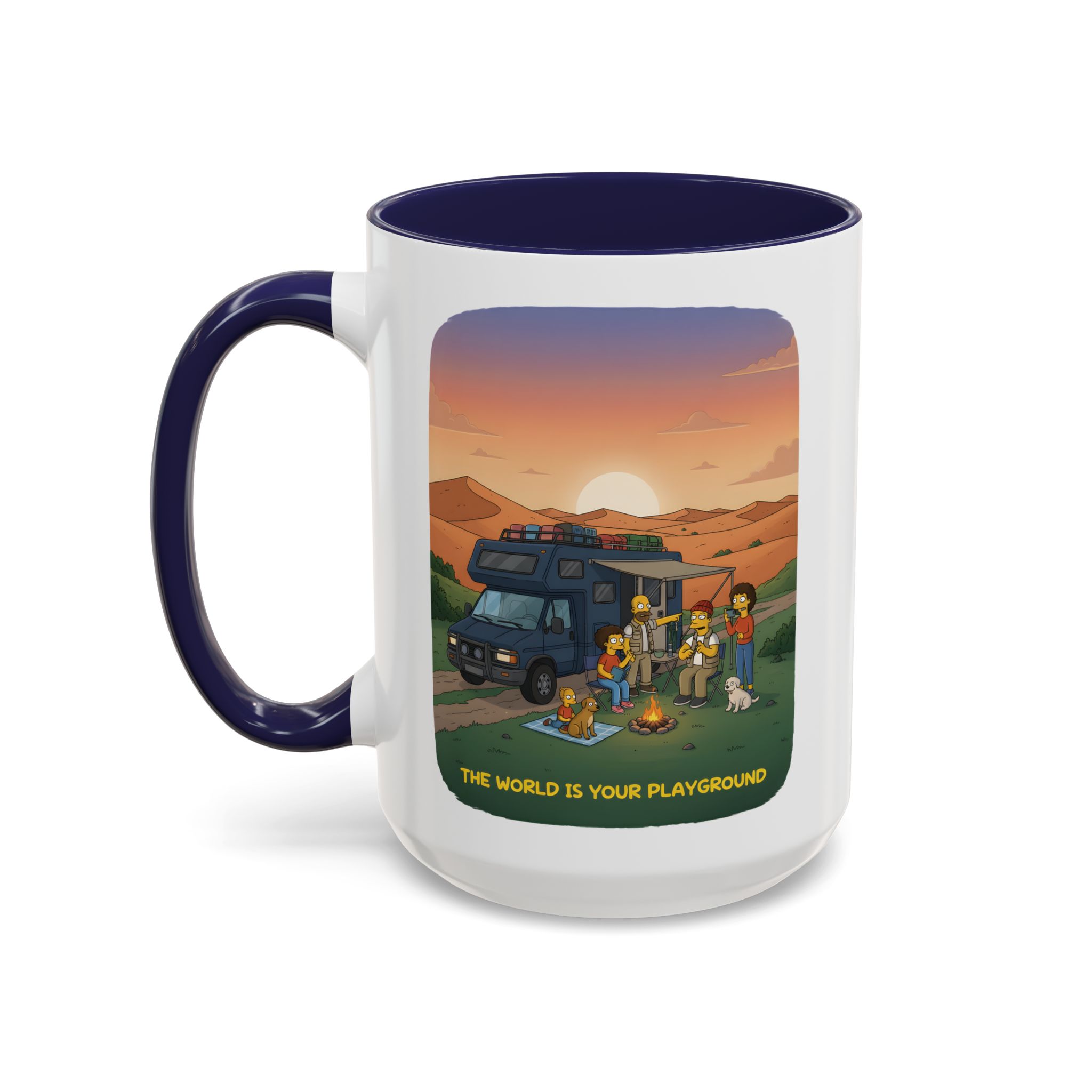 Accent Coffee Mug (11, 15oz) — "The World Is Your playground" Design Sitcom-Line