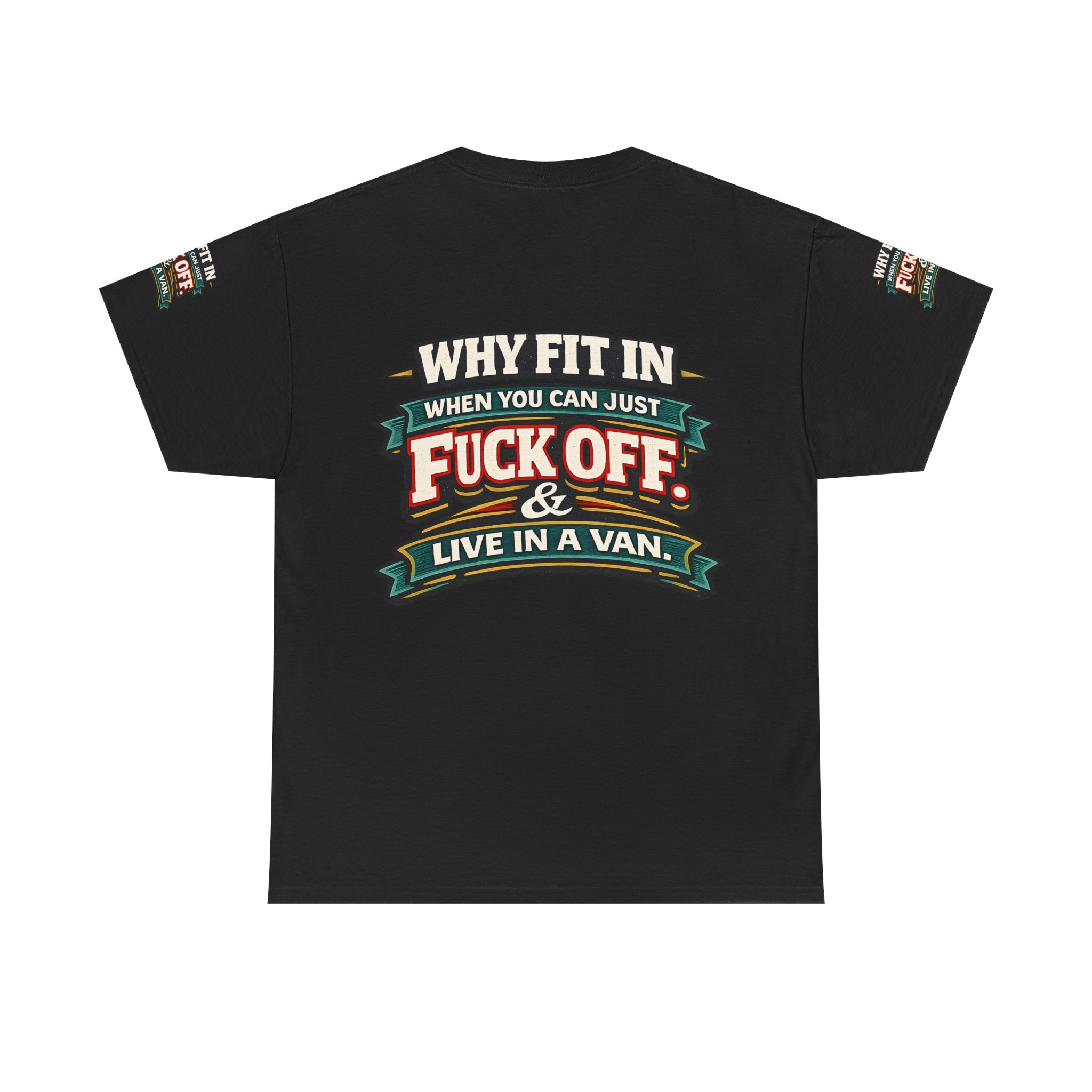 Unisex Heavy Cotton Tee — "Why Fit In" Design F**K-Line
