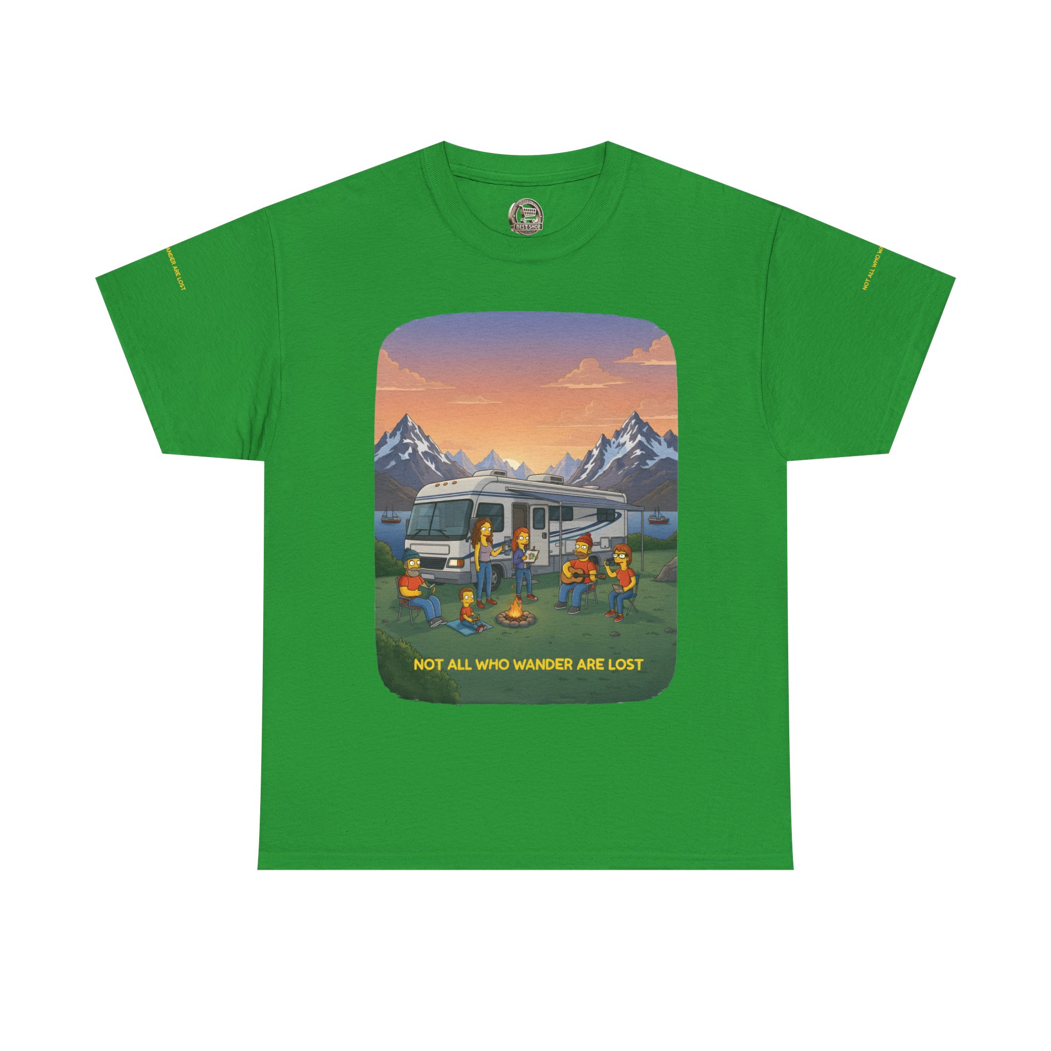 Unisex Heavy Cotton Tee — "Not All Who Wander Are Lost" Design Sitcom-Line