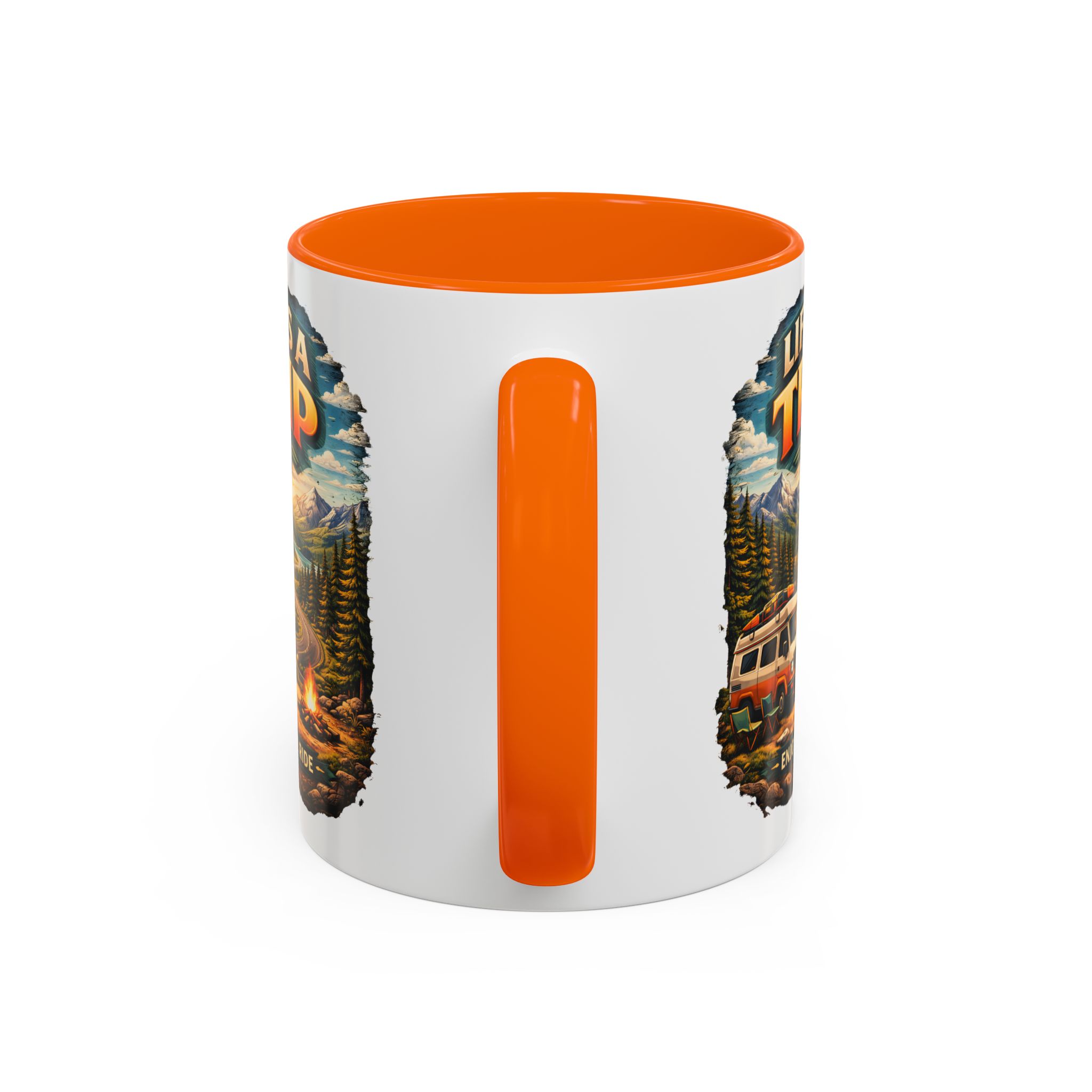 Accent Coffee Mug (11, 15oz) — "Life s A Trip" Design Scenic-Line