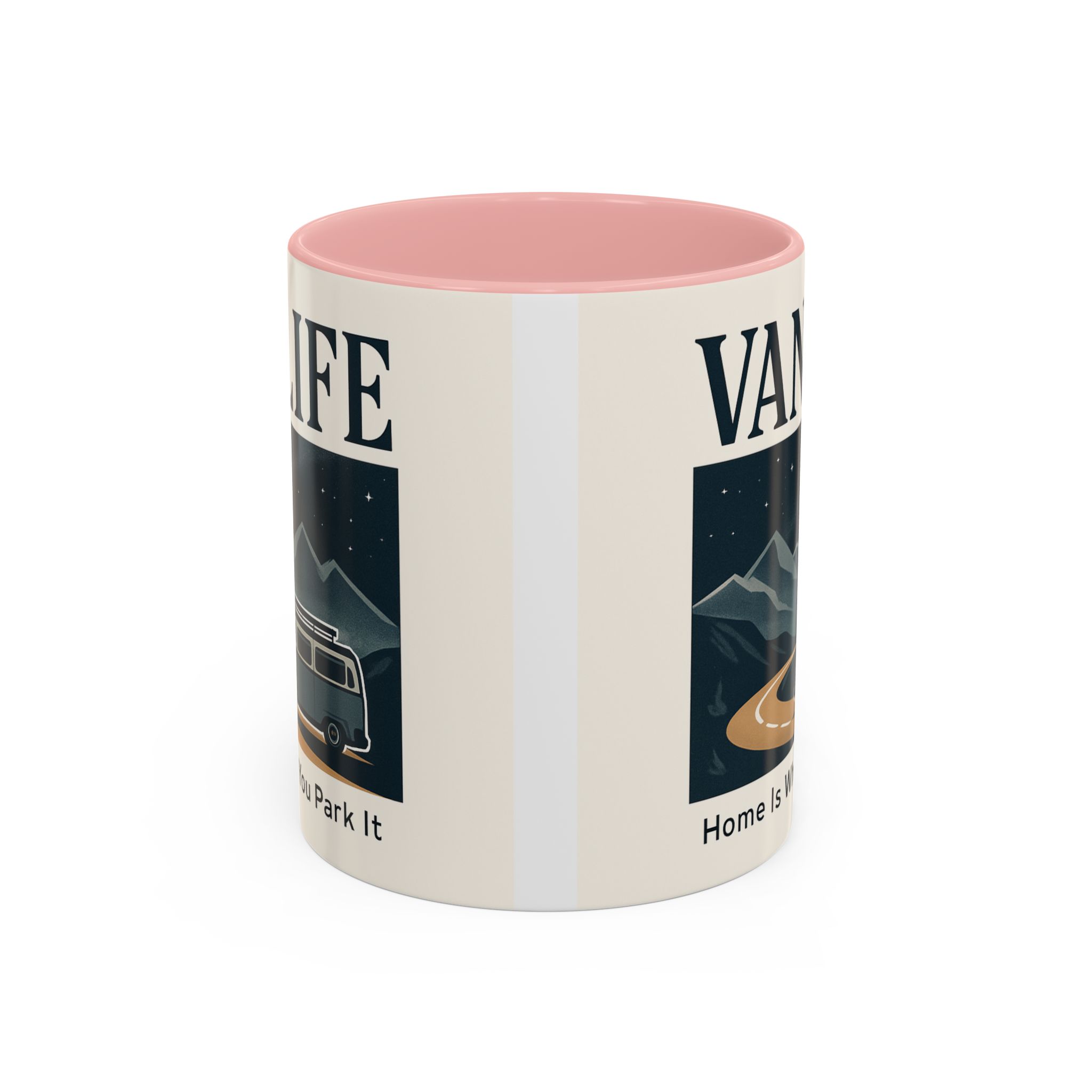 Coffee Mug — "Vanlife - Home Is Where You Park It" Accent Campervan Travel Mug