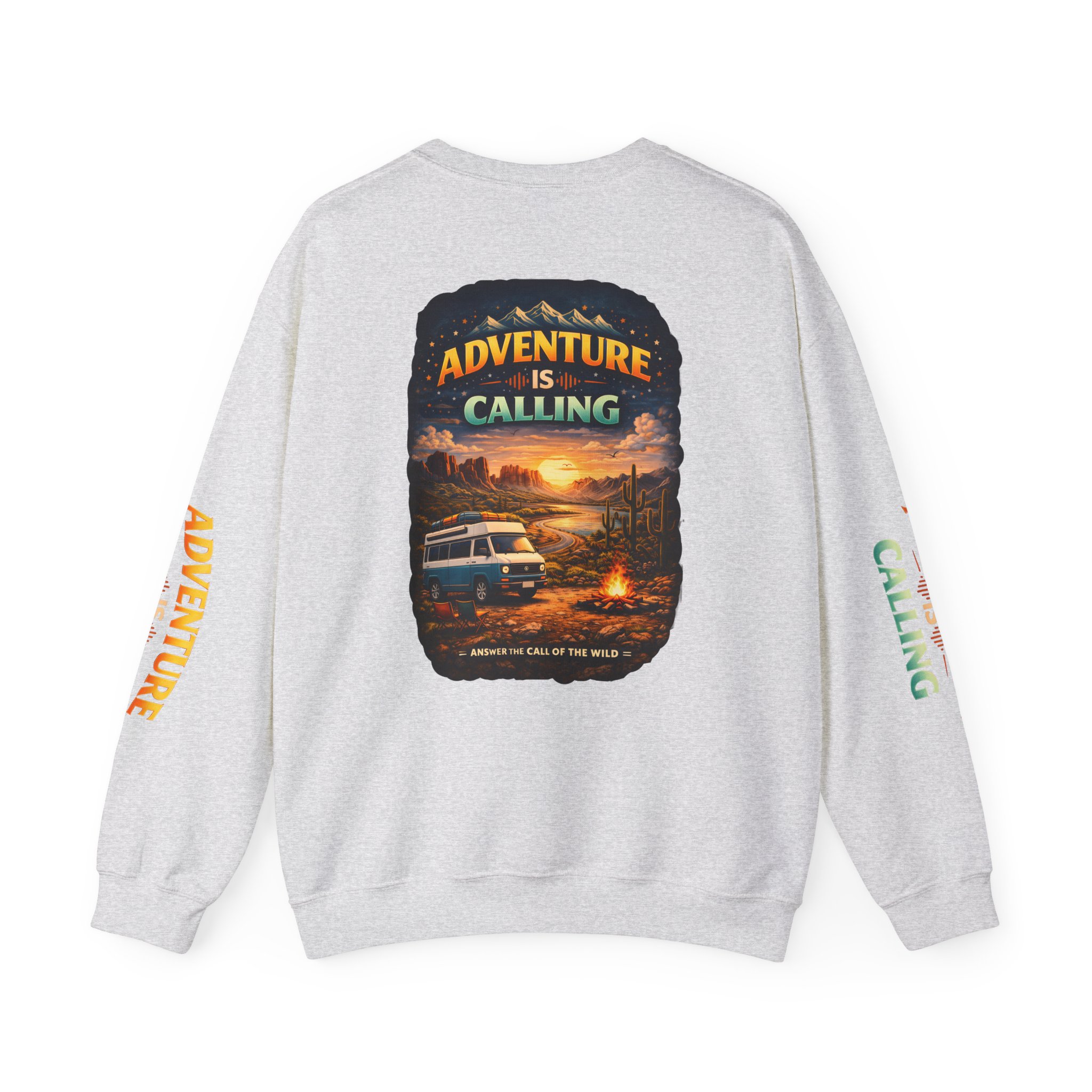 Unisex Heavy Blend™ Crewneck Sweatshirt — "Adventure Is Calling" Design Scenic-Line