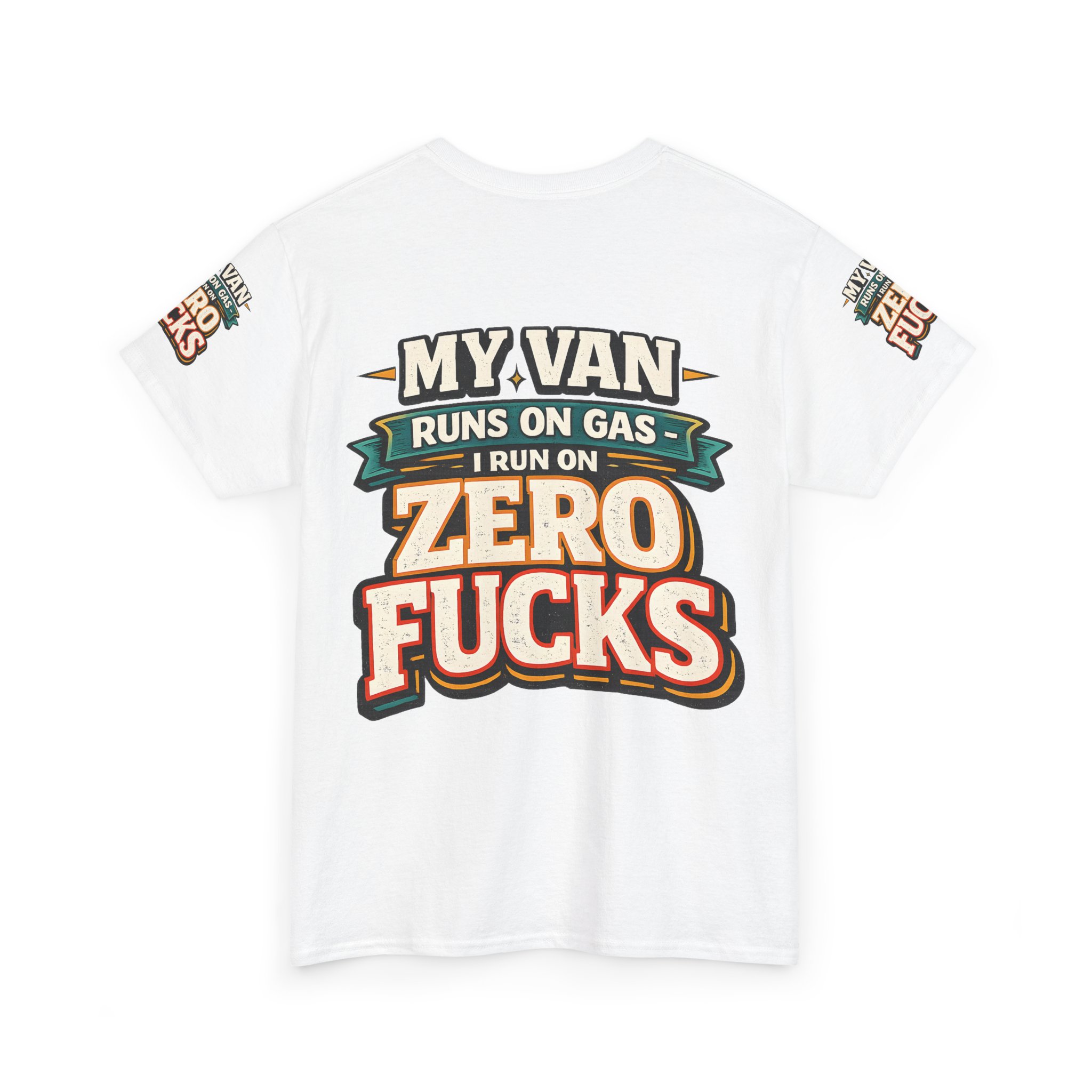 Unisex Heavy Cotton Tee — "My Van Runs On Gas" Design F**K-Line