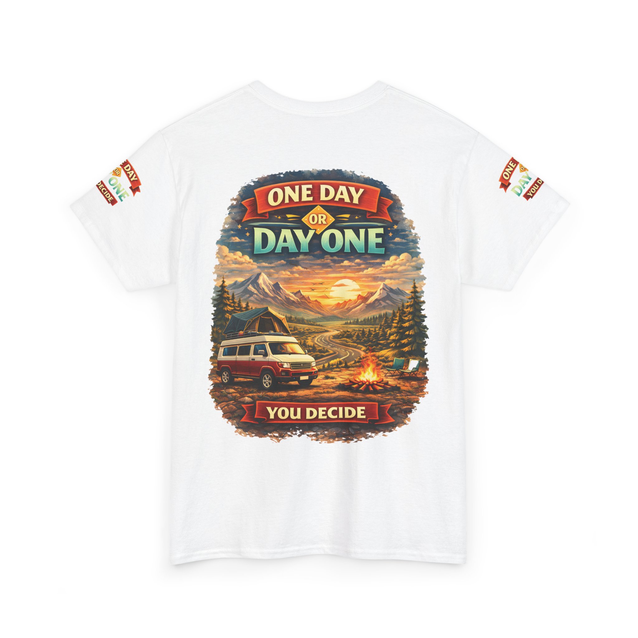 6503782486144686202_2048.jpeg Unisex Heavy Cotton Tee — "One Day Or Day One" Design Scenic-Line