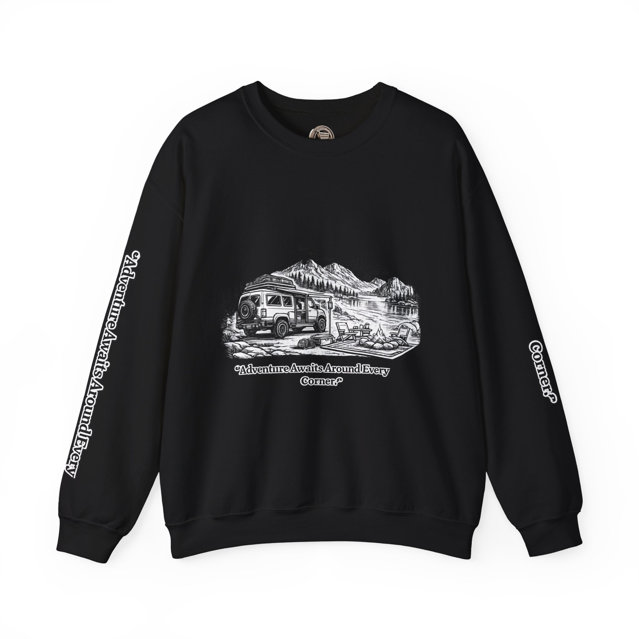 6507373046800788286_2048.jpeg Unisex Heavy Blend™ Crewneck Sweatshirt — "Adventure Awaits Around Every Corner" Design Minimal-Line