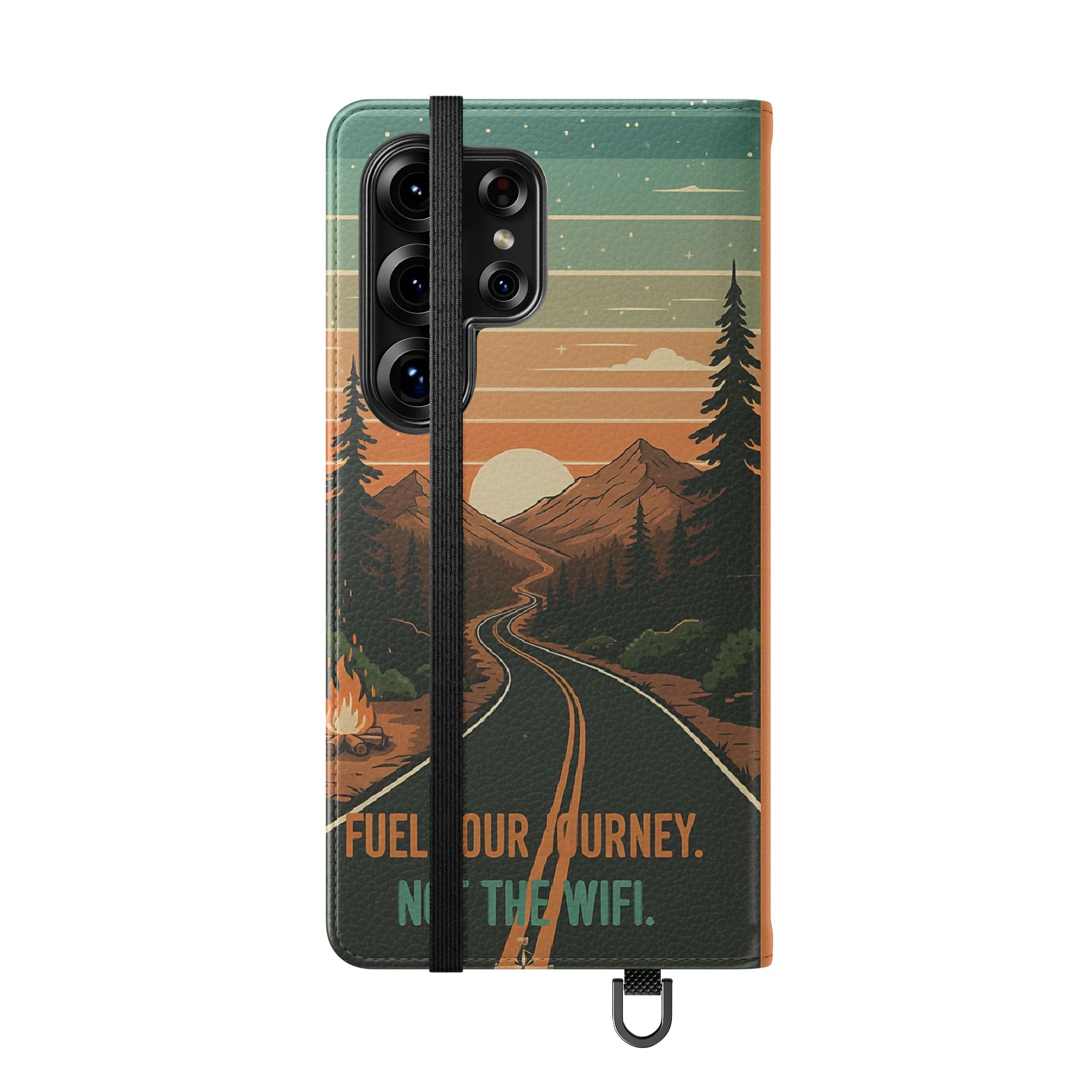 Flip Phone Case — "Adventure Awaits Unplug & Drive" Wallet Case
