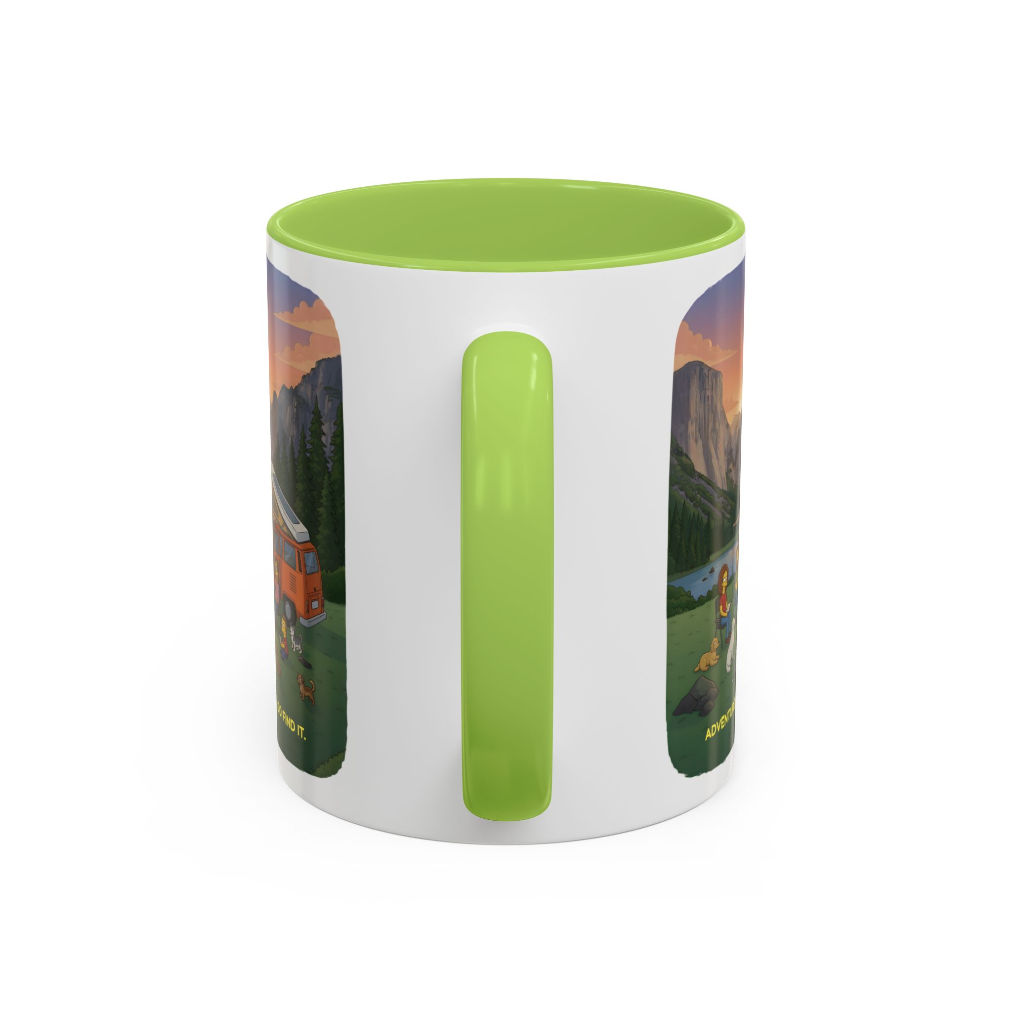 Accent Coffee Mug (11, 15oz) — "Adventure Awaits-Go Find It"" Design Sitcom-Line