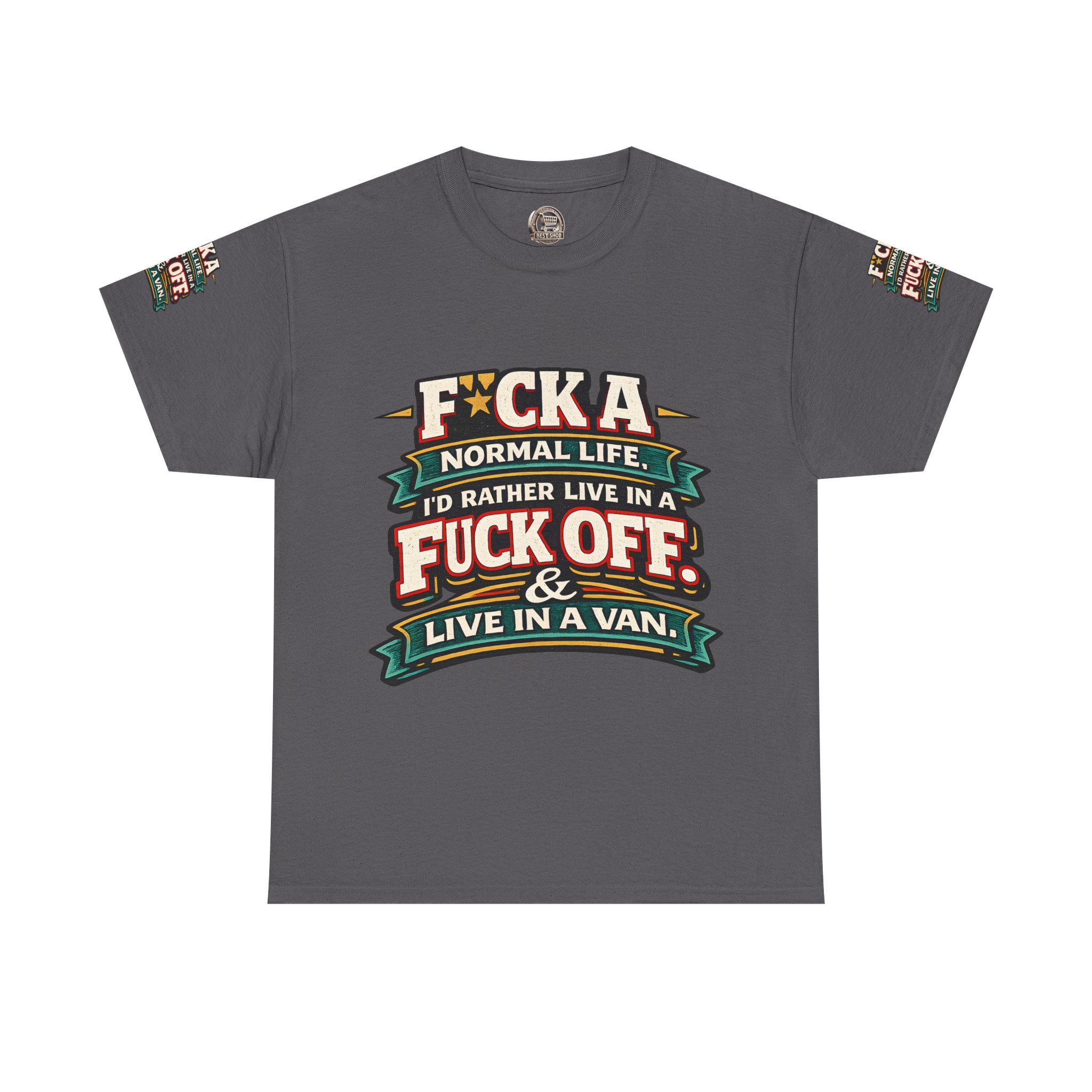 Unisex Heavy Cotton Tee — "Fuck A Normal Life" Design F**K-Line