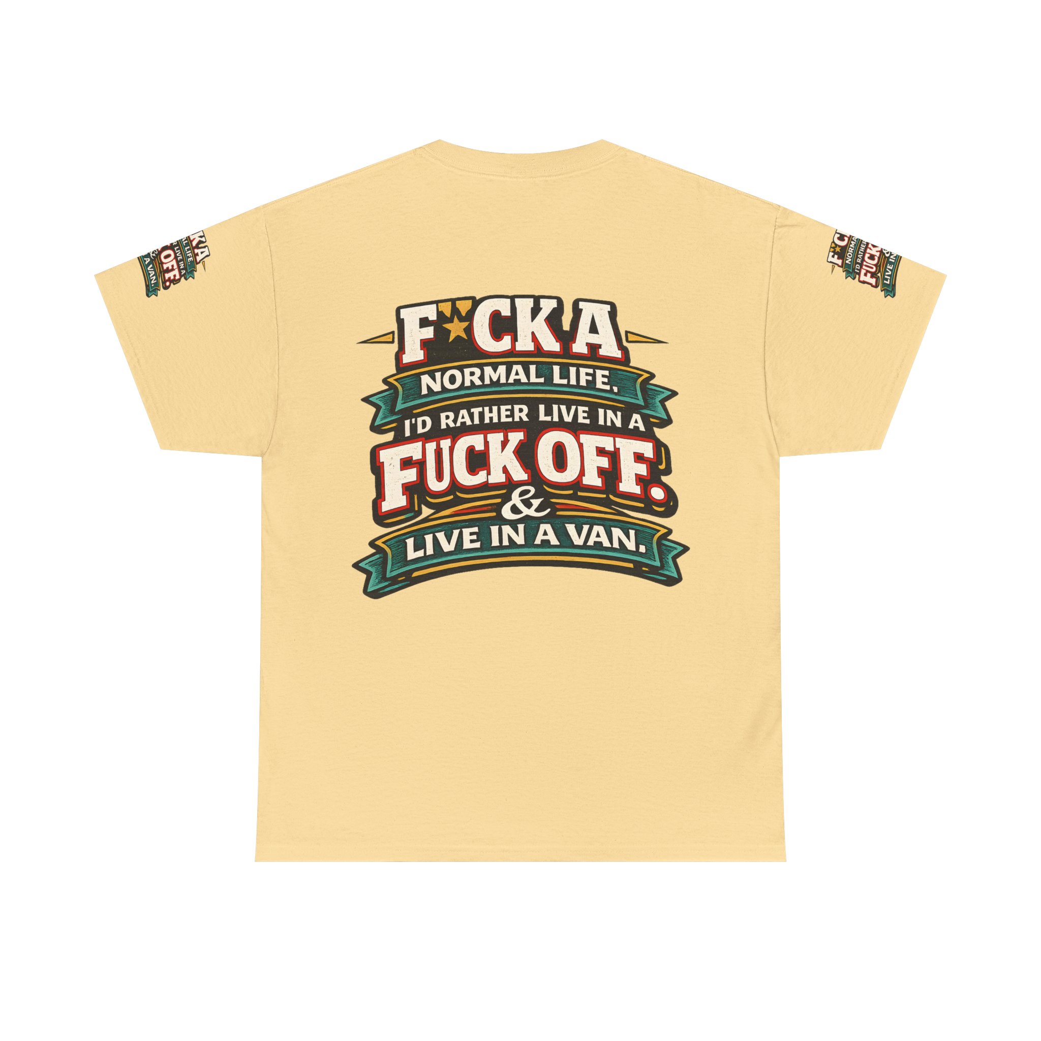 Unisex Heavy Cotton Tee — "Fuck A Normal Life" Design F**K-Line