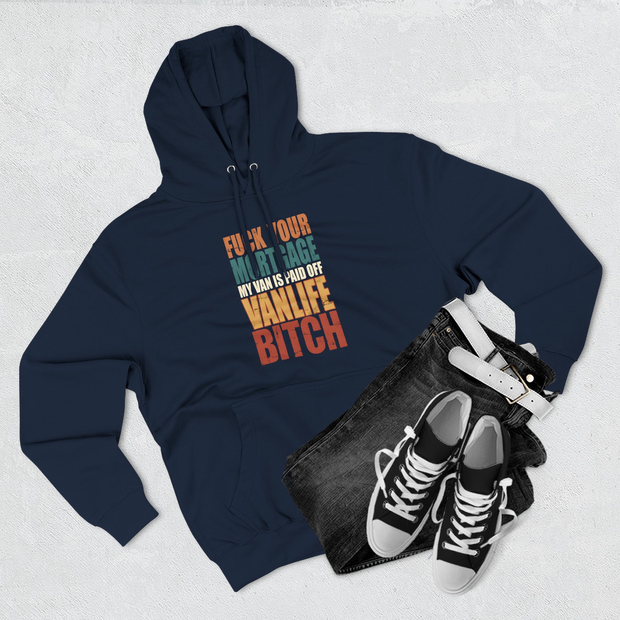 Three-Panel Fleece Hoodie - "Fuck Your Mortgage" Design F**K-Line
