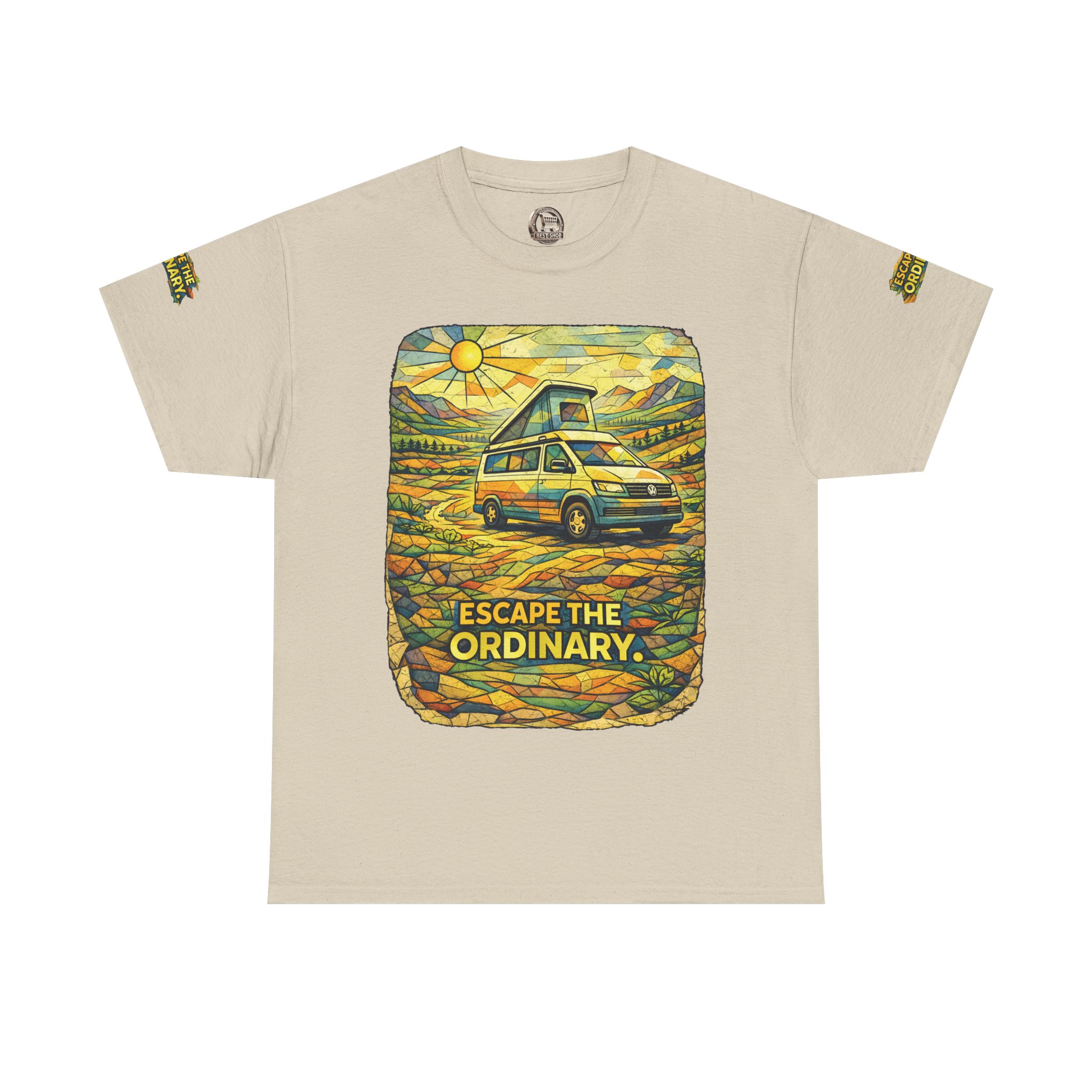 6528127125517553302_2048.jpeg Unisex Heavy Cotton Tee — "Escape The Ordinary" Design Cubic-Line