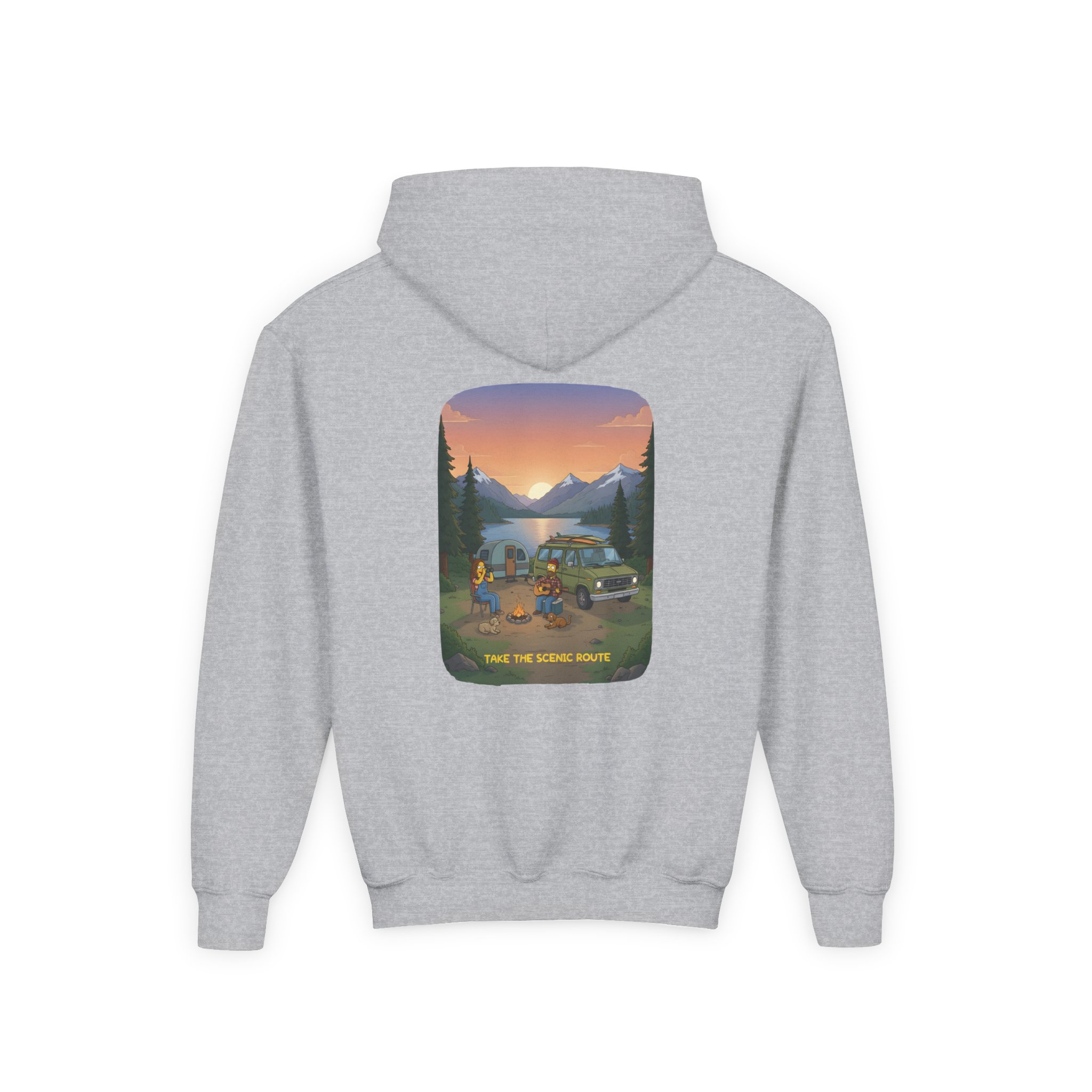 652902089841963047_2048.jpeg Youth Hoodie(Gildan) – "Take The Scenic Route" (Design Sitcom-Line)
