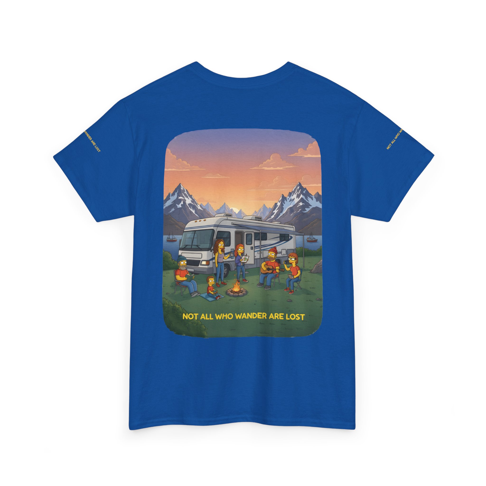 Unisex Heavy Cotton Tee — "Not All Who Wander Are Lost" Design Sitcom-Line