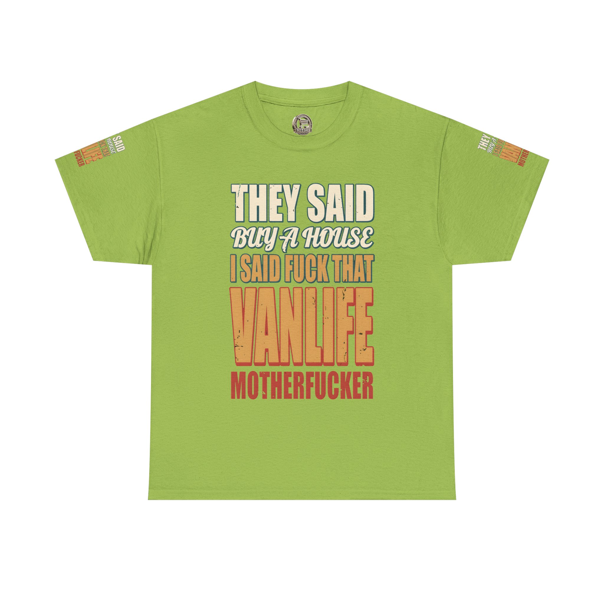 6532326004565998852_2048.jpeg Unisex Heavy Cotton Tee — "They Said Buy A House" Design F**K-Line