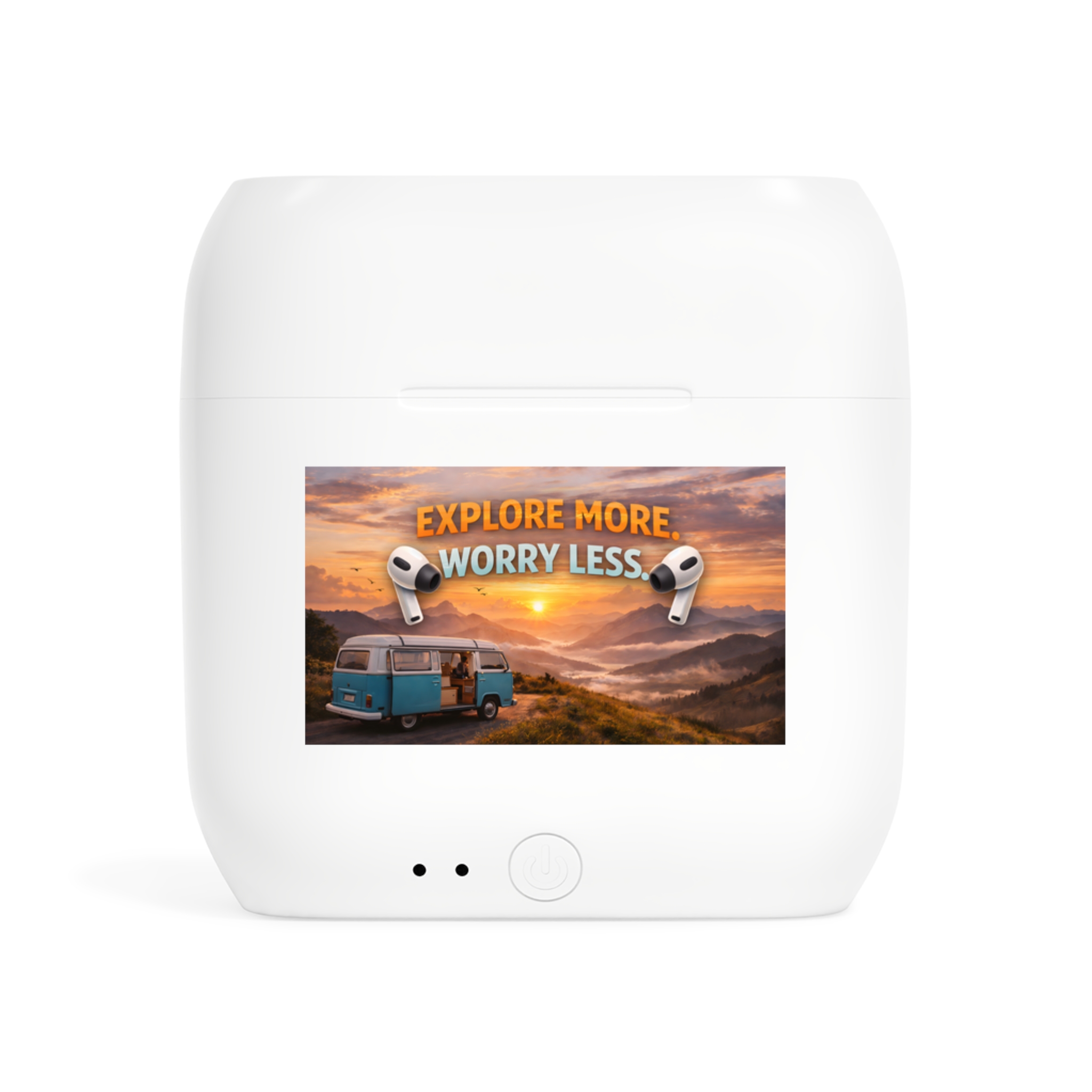 Essos Wireless Earbuds – “Explore More, Worry Less” Travel Graphic