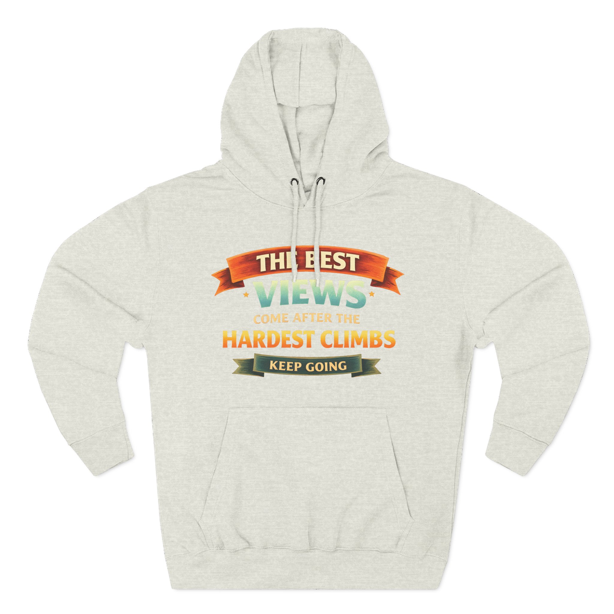 Three-Panel Fleece Hoodie - "The Best Views" Design Scenic-Line