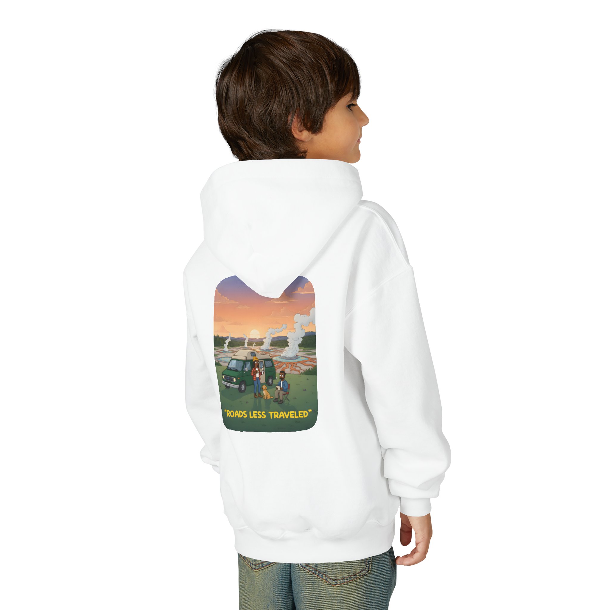 Youth Hoodie(Gildan) – "Roads Less Traveled" (Design Sitcom-Line)