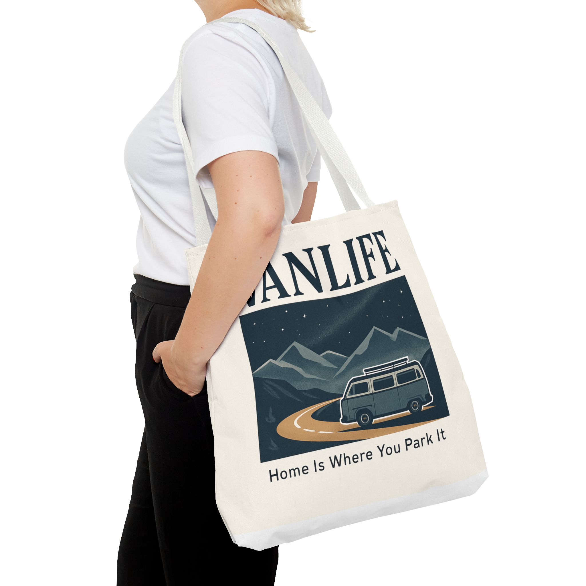 Vanlife Tote Bag — "Vanlife - Home Is Where You Park It" Campervan Beach/Adventure Tote