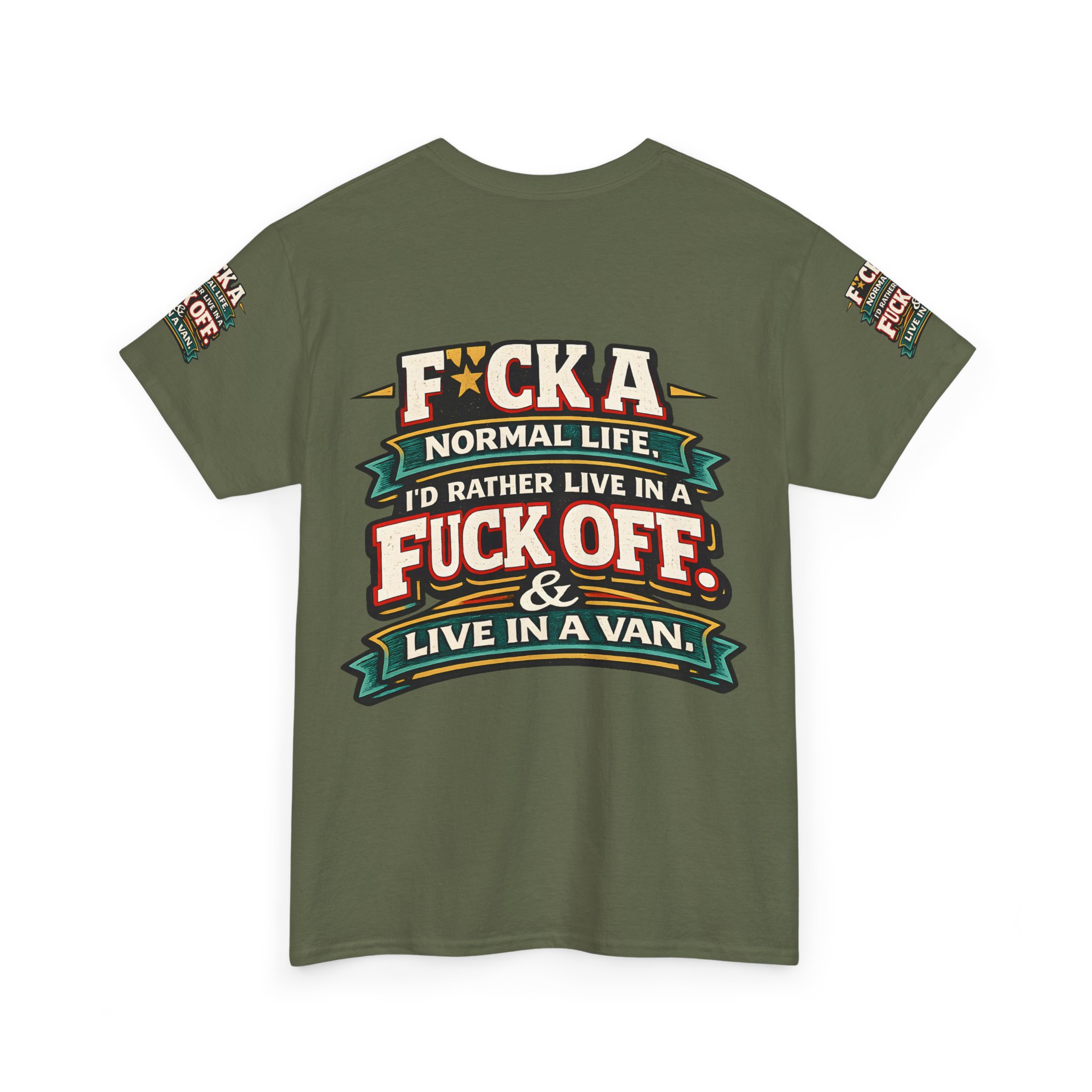 Unisex Heavy Cotton Tee — "Fuck A Normal Life" Design F**K-Line