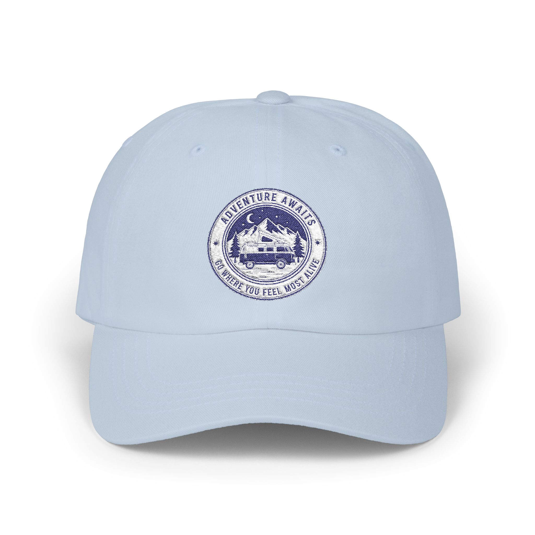 Dad Cap - "Adventure Awaits-Go Where You Feel Most Alive" Vintage National Park Stamp Hat