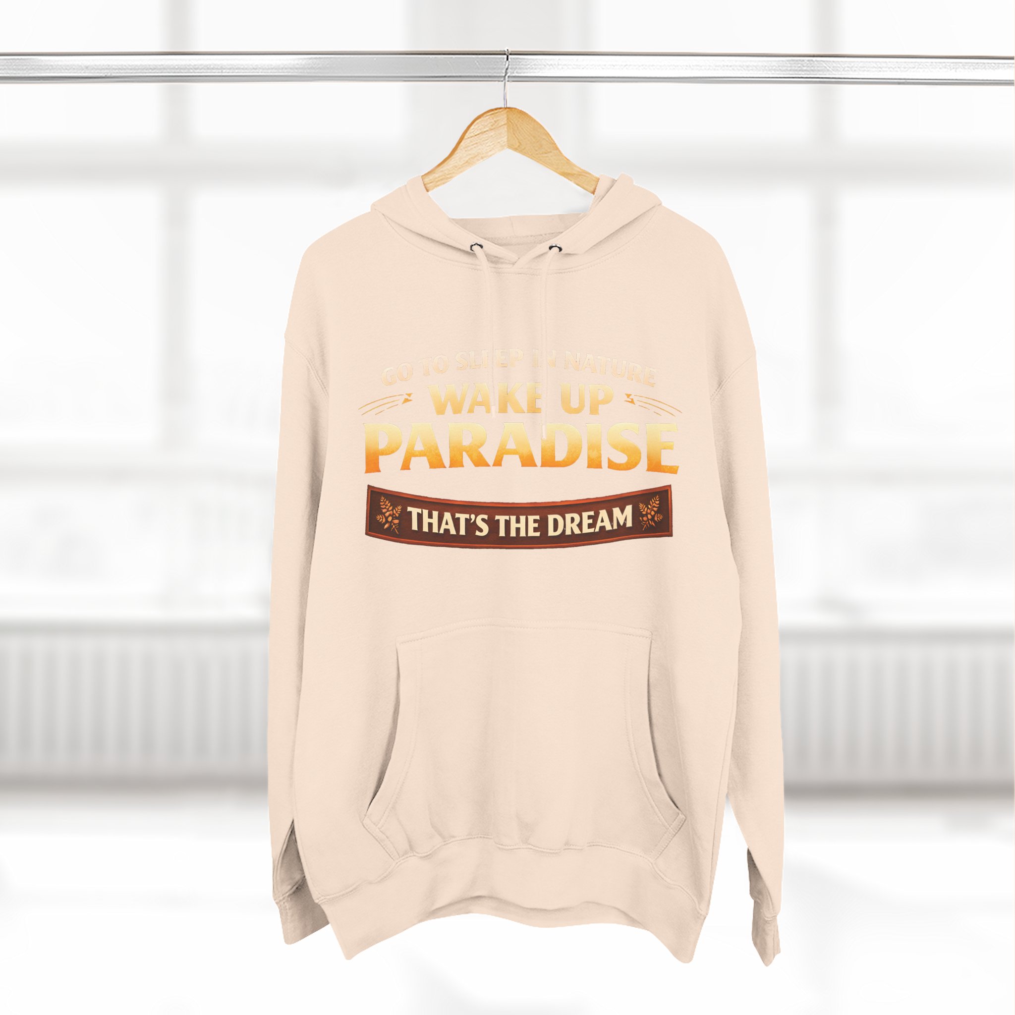 Three-Panel Fleece Hoodie - "Go To Sleep In Nature " Design Scenic-Line