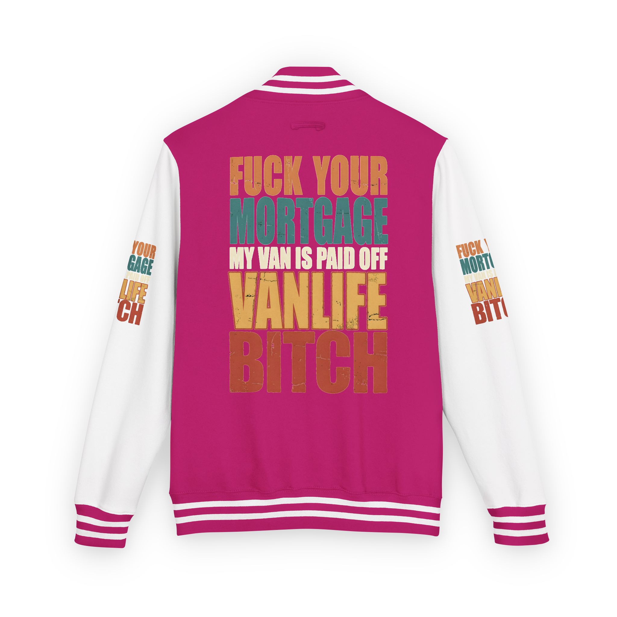 Unisex Heavyweight Letterman Jacket — "Fuck Your Mortgage" Design F**K-Line