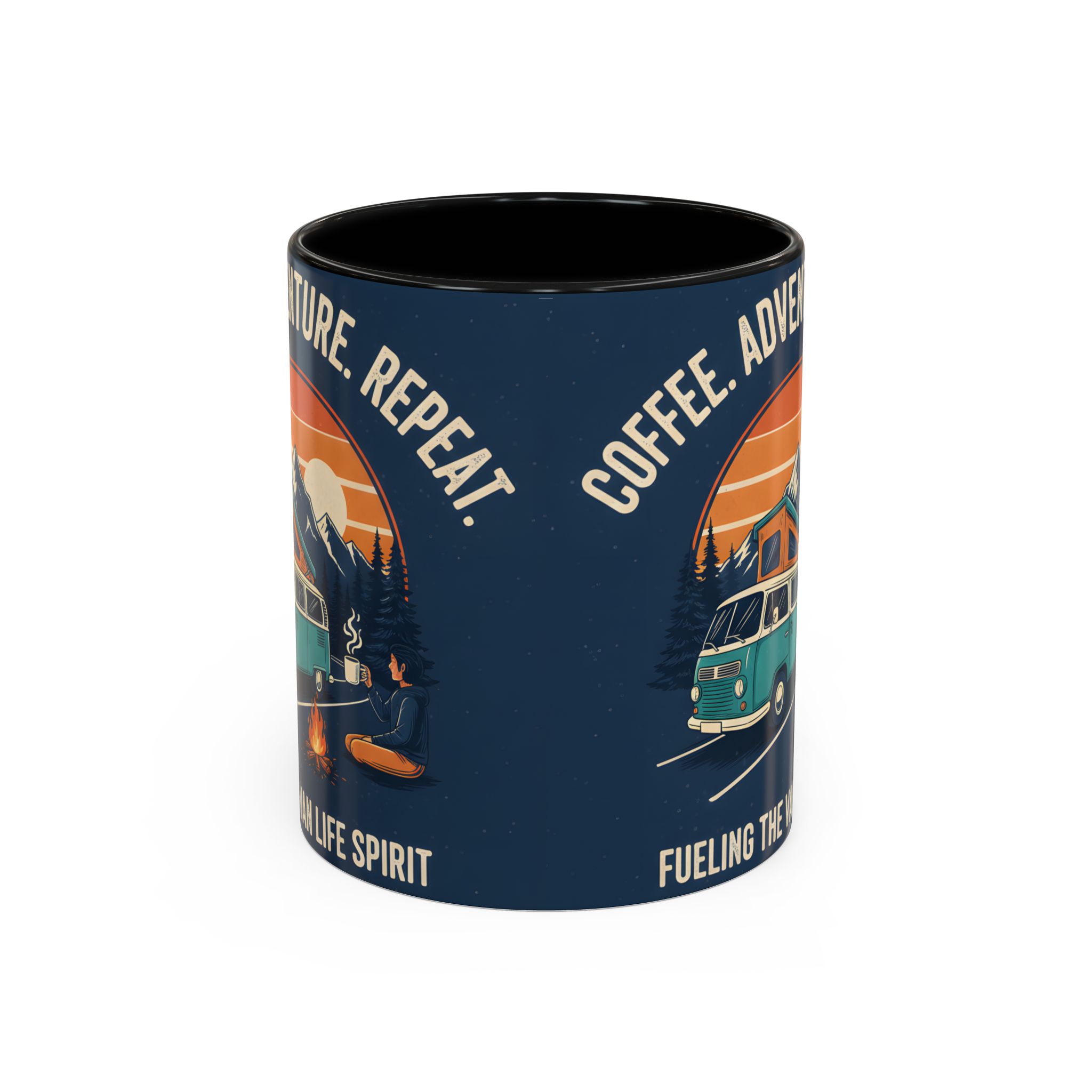 Accent Coffee Mug (11, 15oz) - "Coffee. Adventure. Repeat."