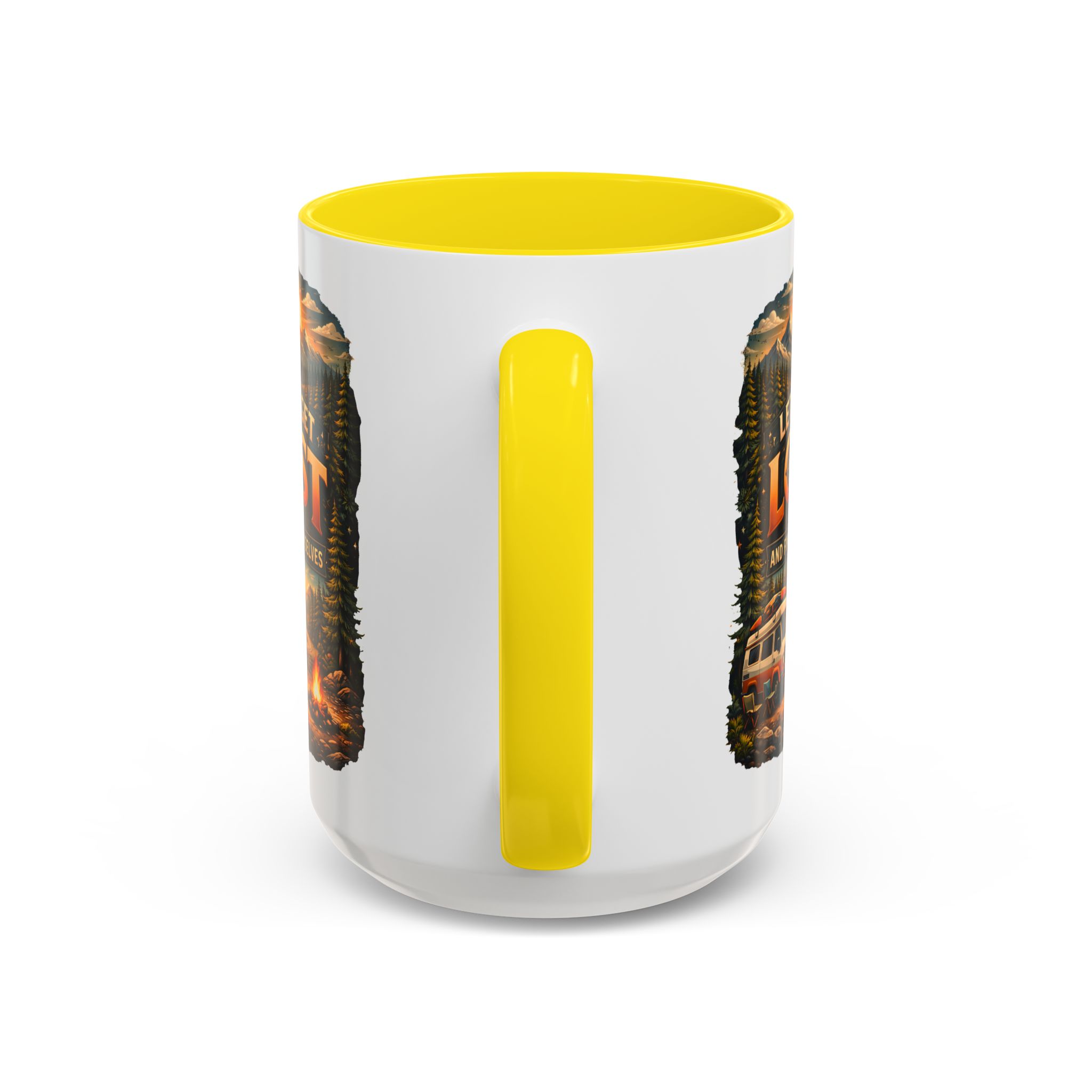 Accent Coffee Mug (11, 15oz) — "Let´s Get Lost And Find Ourselfs" Design Scenic-Line